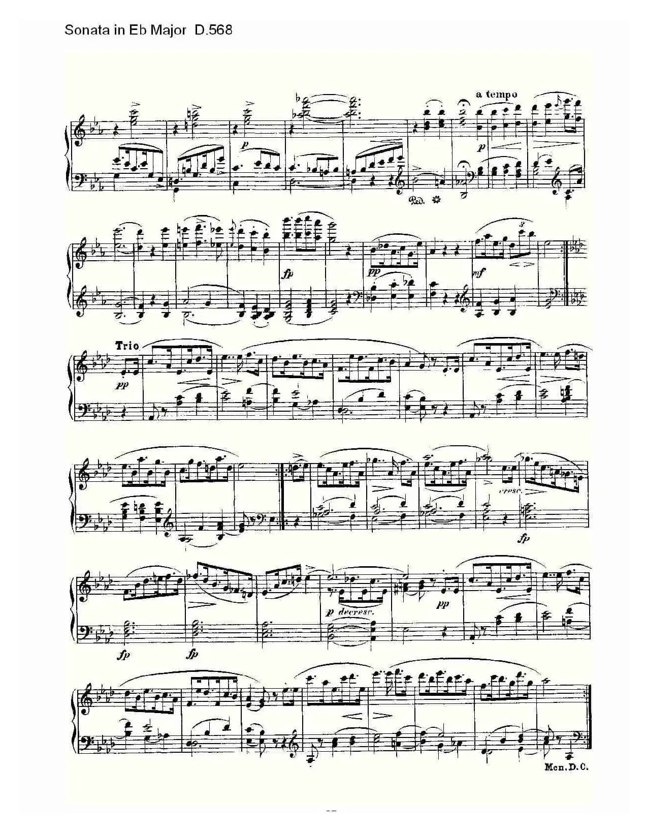 Sonata in Eb Major D.568（Eb大调奏鸣曲 D.568）