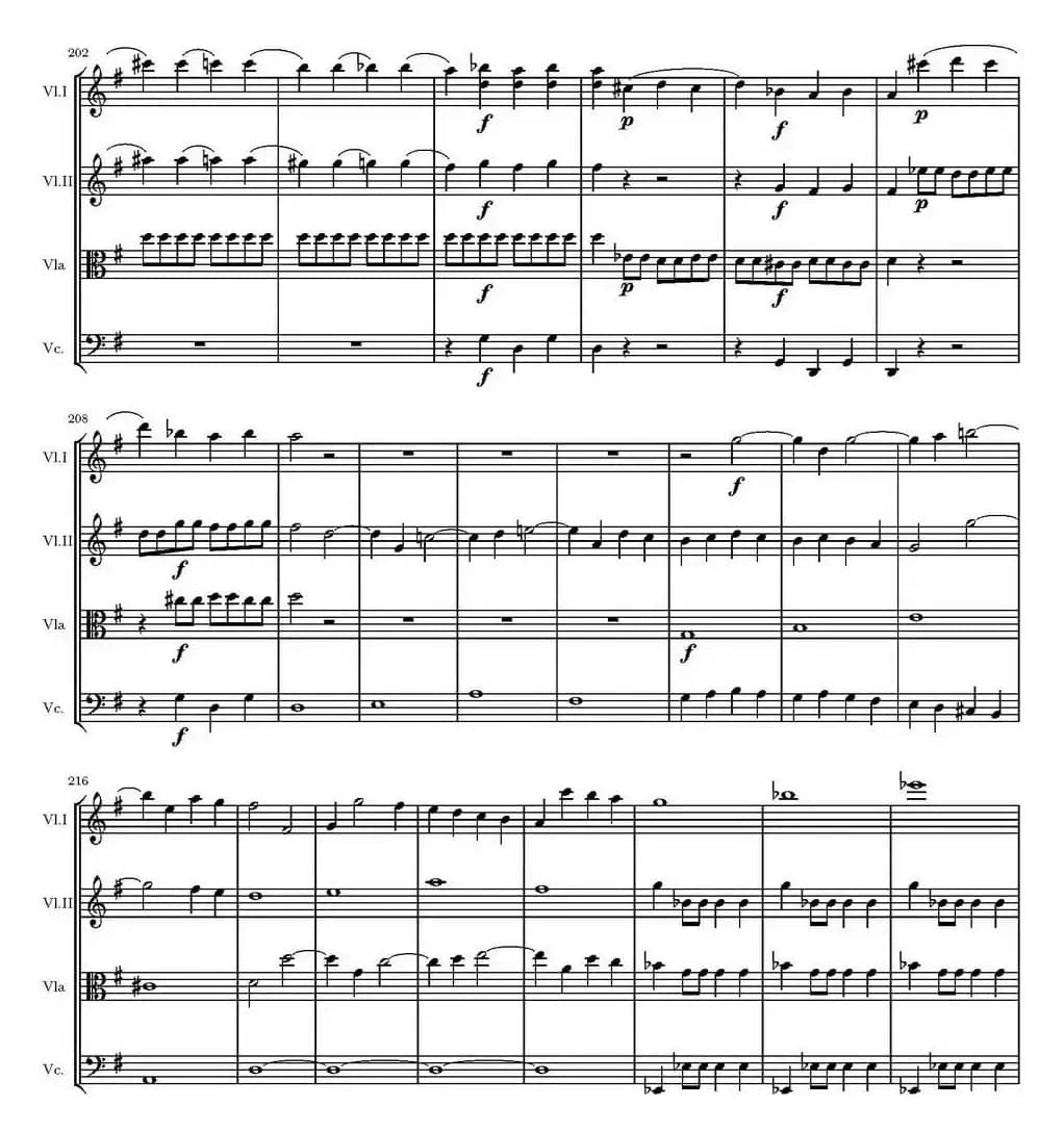 String Quartet KV.387（G大调弦乐四重奏）