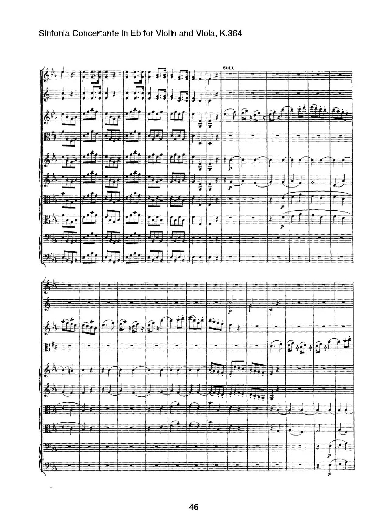 降E大调交响协奏曲（《Sinfonia Concertante in Eb》for Violin and Viola K.364）