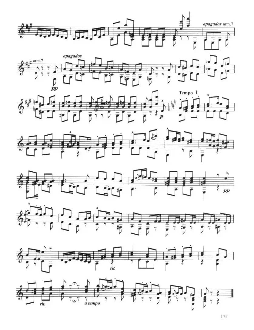 古典吉他考级九级外国乐曲A组（2、小歌曲）