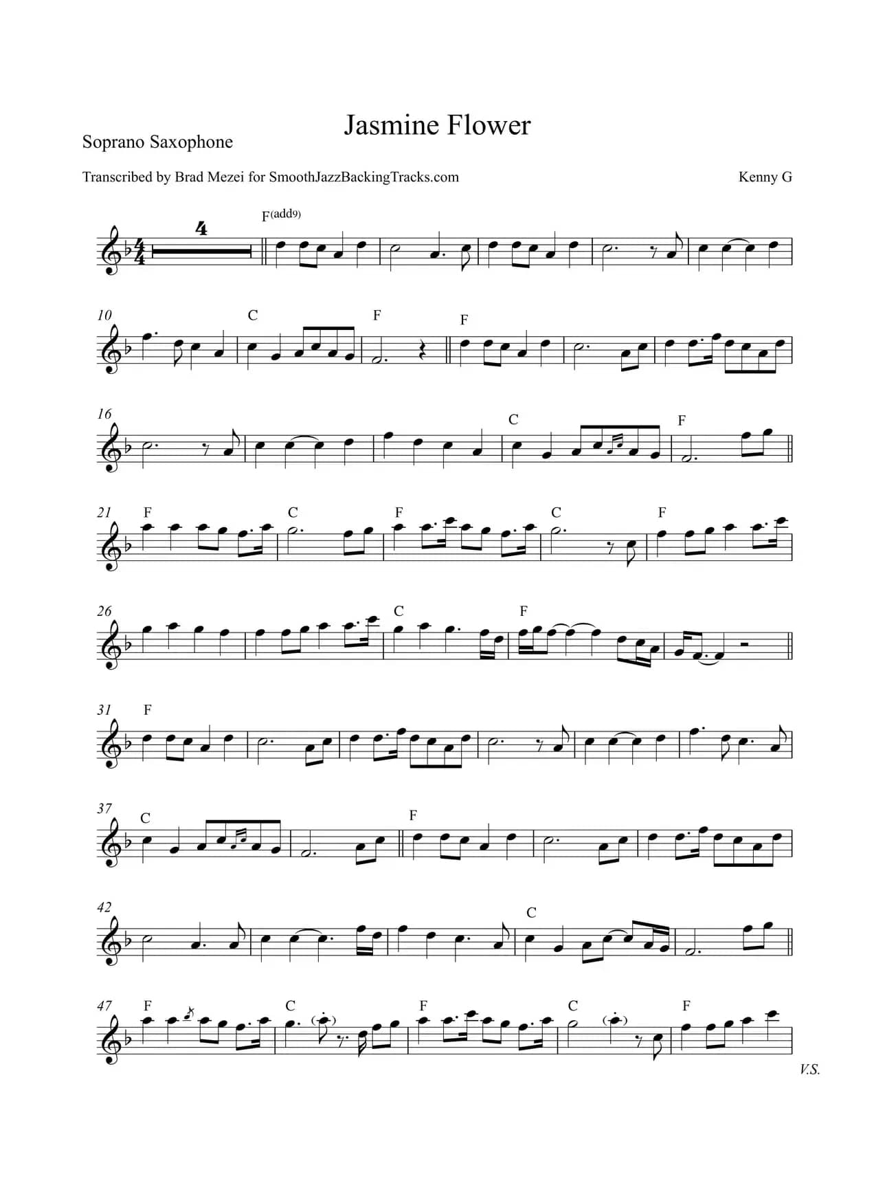 Jasmine Flower（高音萨克斯）