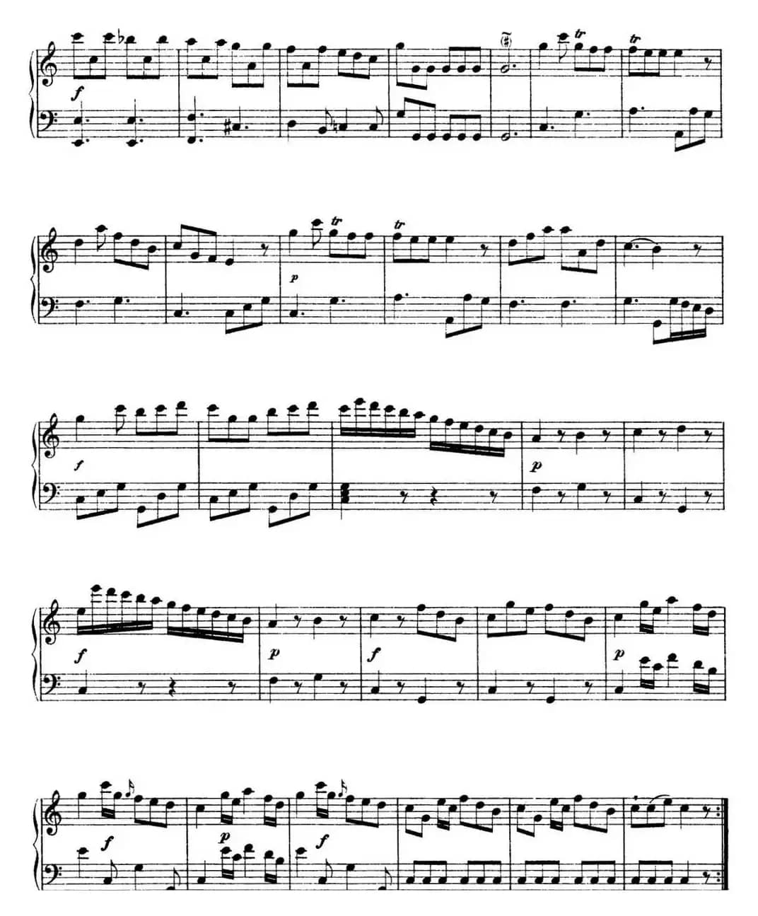 海顿 钢琴奏鸣曲 Hob XVI 15 in C major