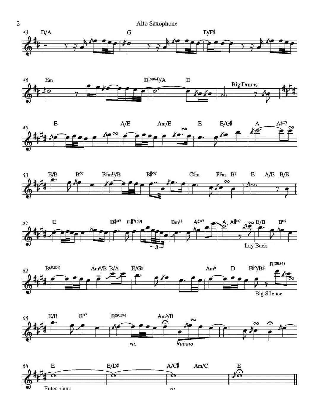 Auld Lang Syne（中音萨克斯）