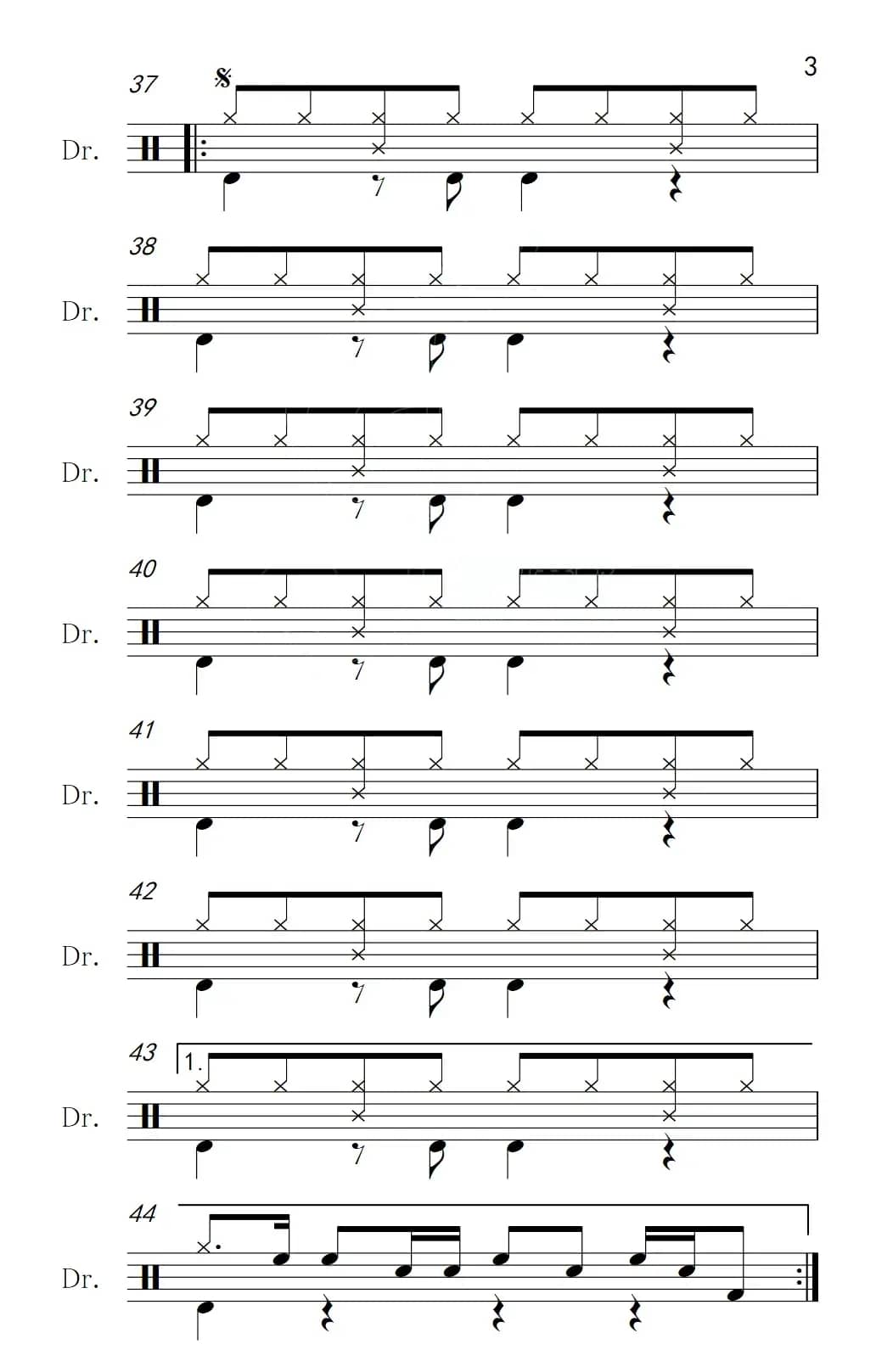 星空（架子鼓谱）