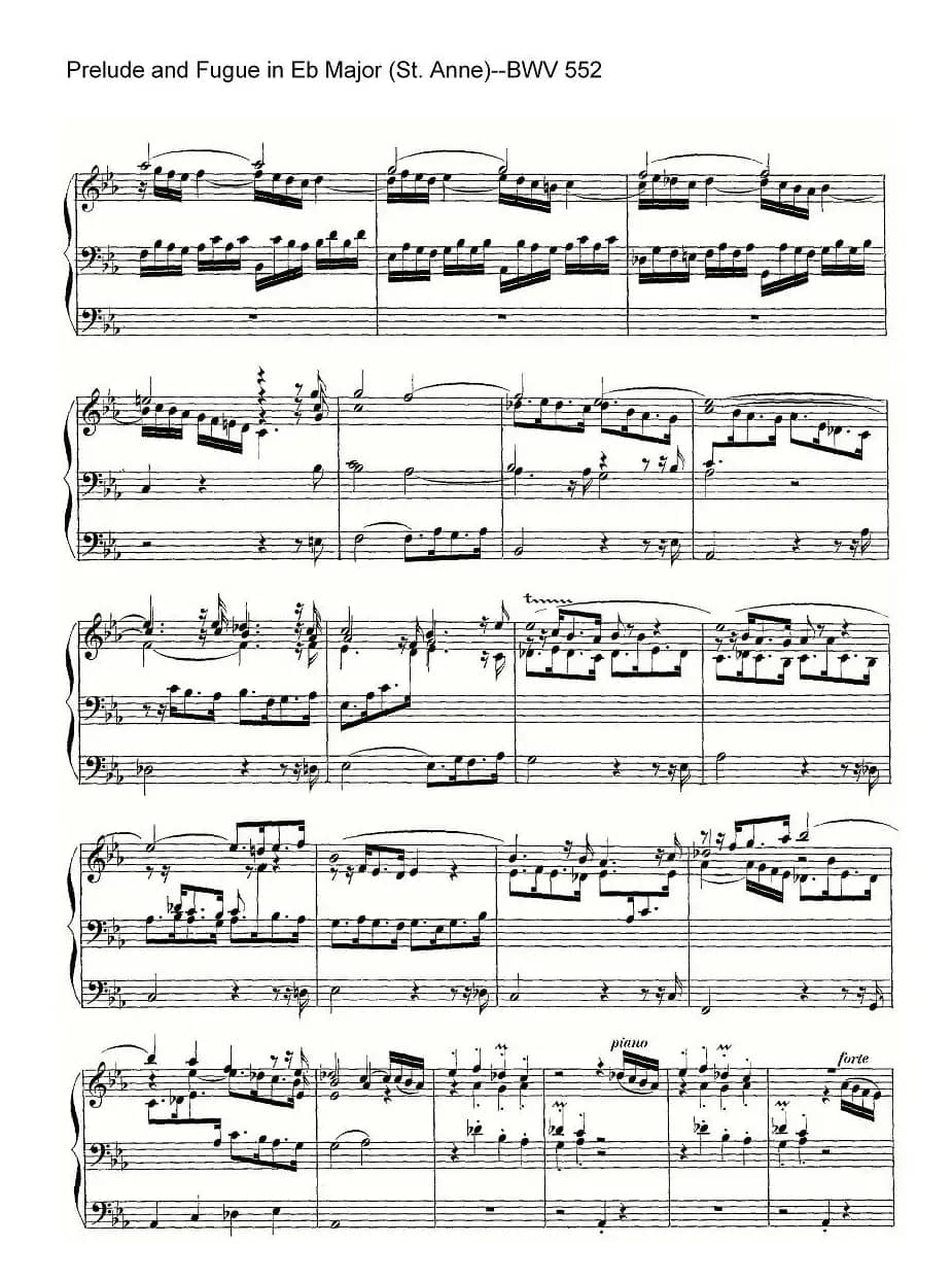 Prelude and Fugue in Eb Major (St. Anne)--BWV 552（管风琴）