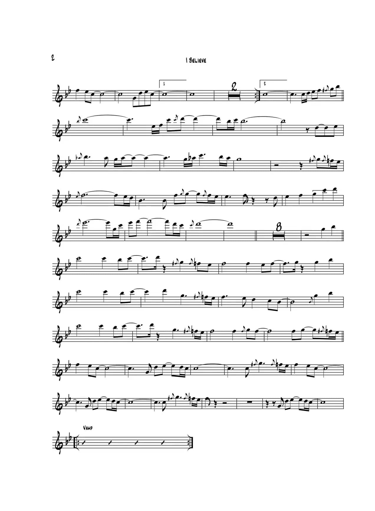 I Believe（中音萨克斯）