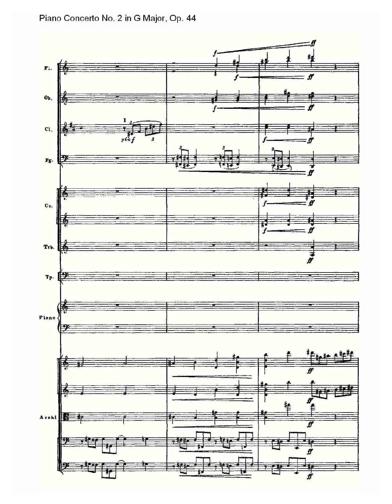 G大调第二钢琴协奏曲, Op.44第一乐章（二）