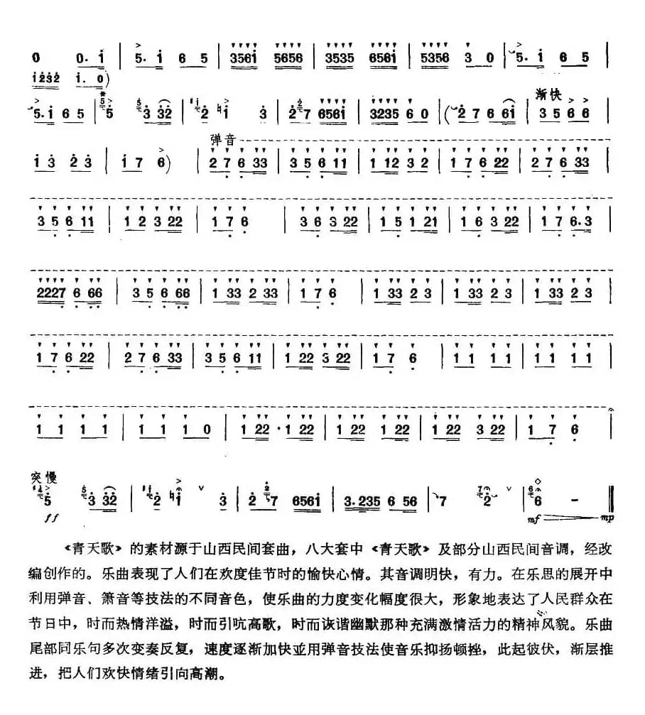 青天歌（唢呐谱）