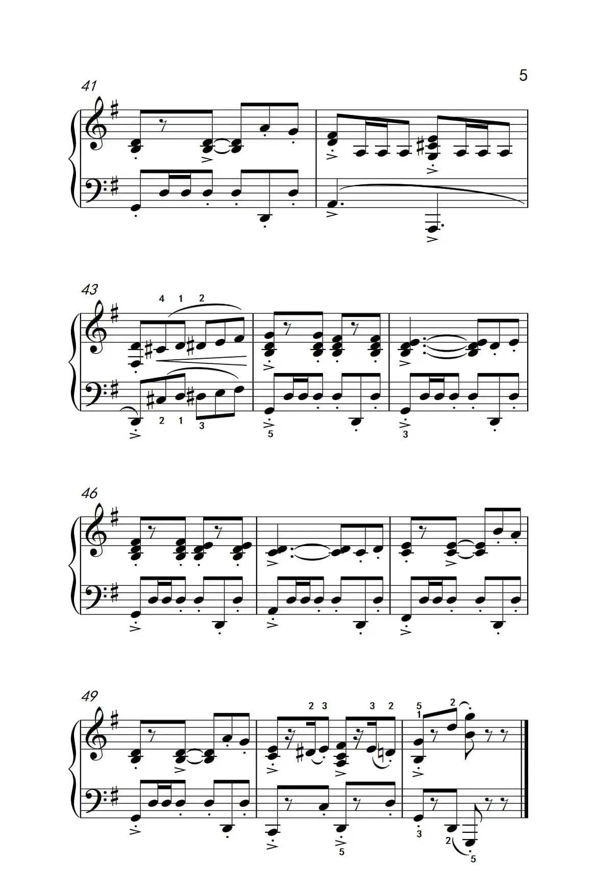 第五级 2.西班牙小夜曲（中央音乐学院 钢琴（业余）考级教程 4-6级）