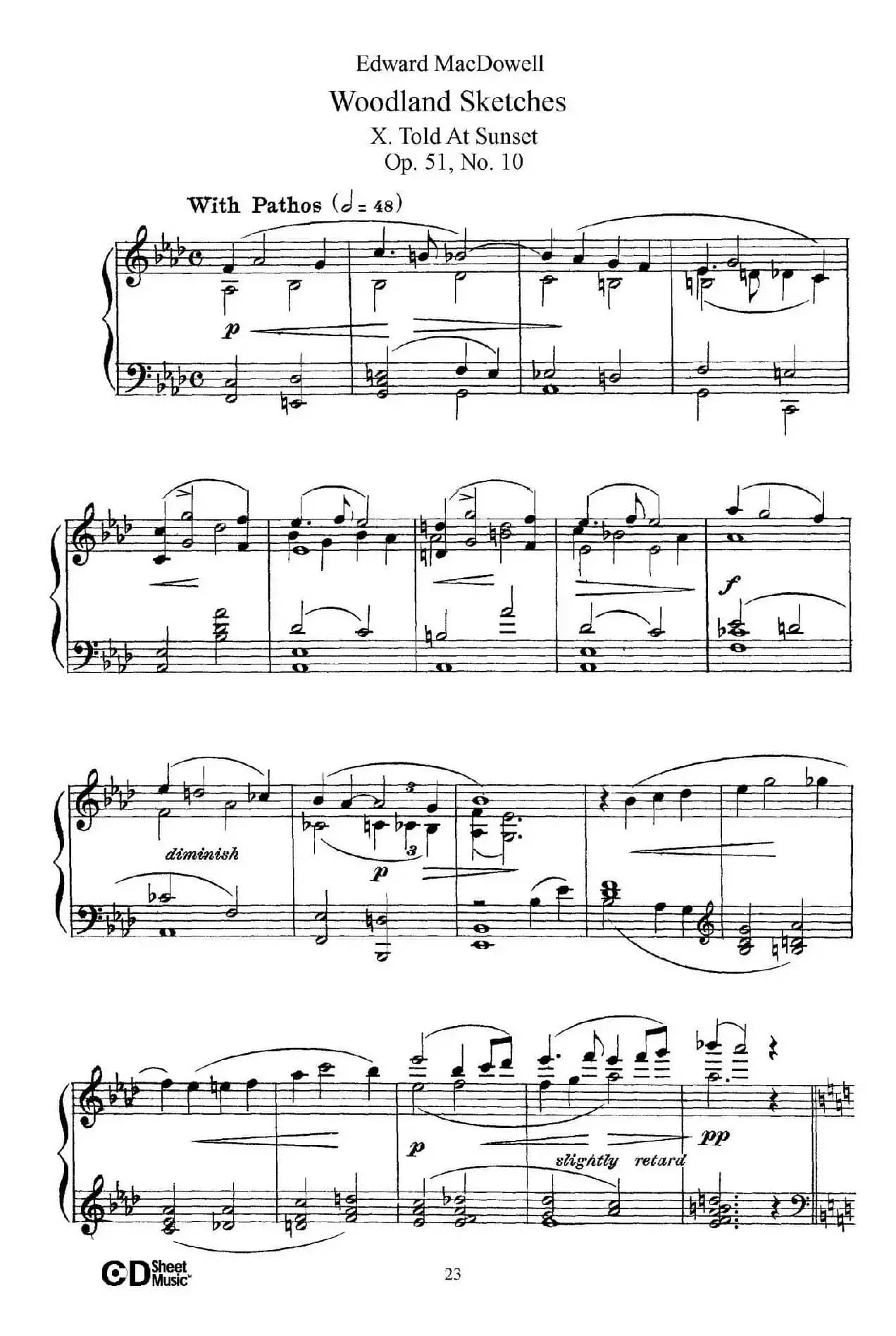 Woodland Sketches Op.51（森林素描·10）