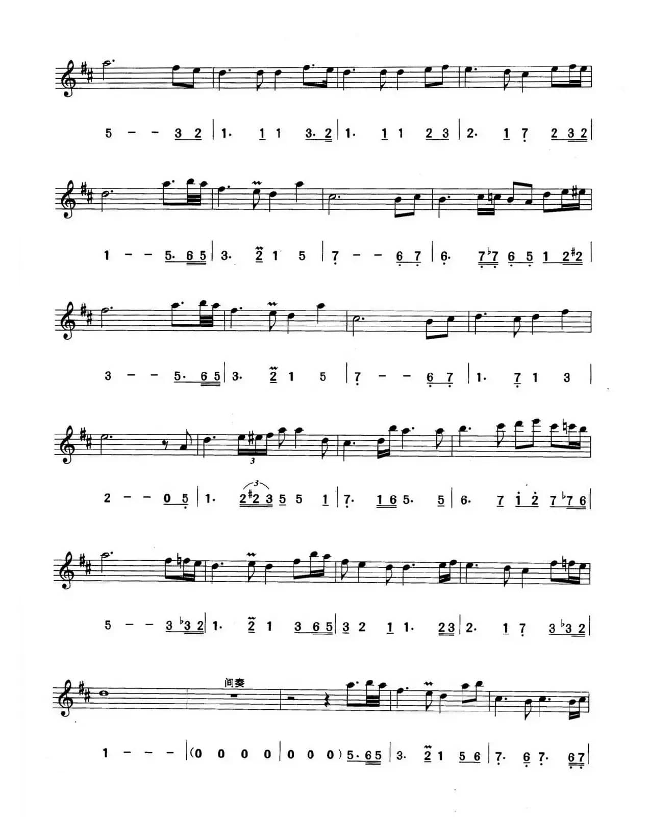 月亮代表我的心（线简谱对照版）