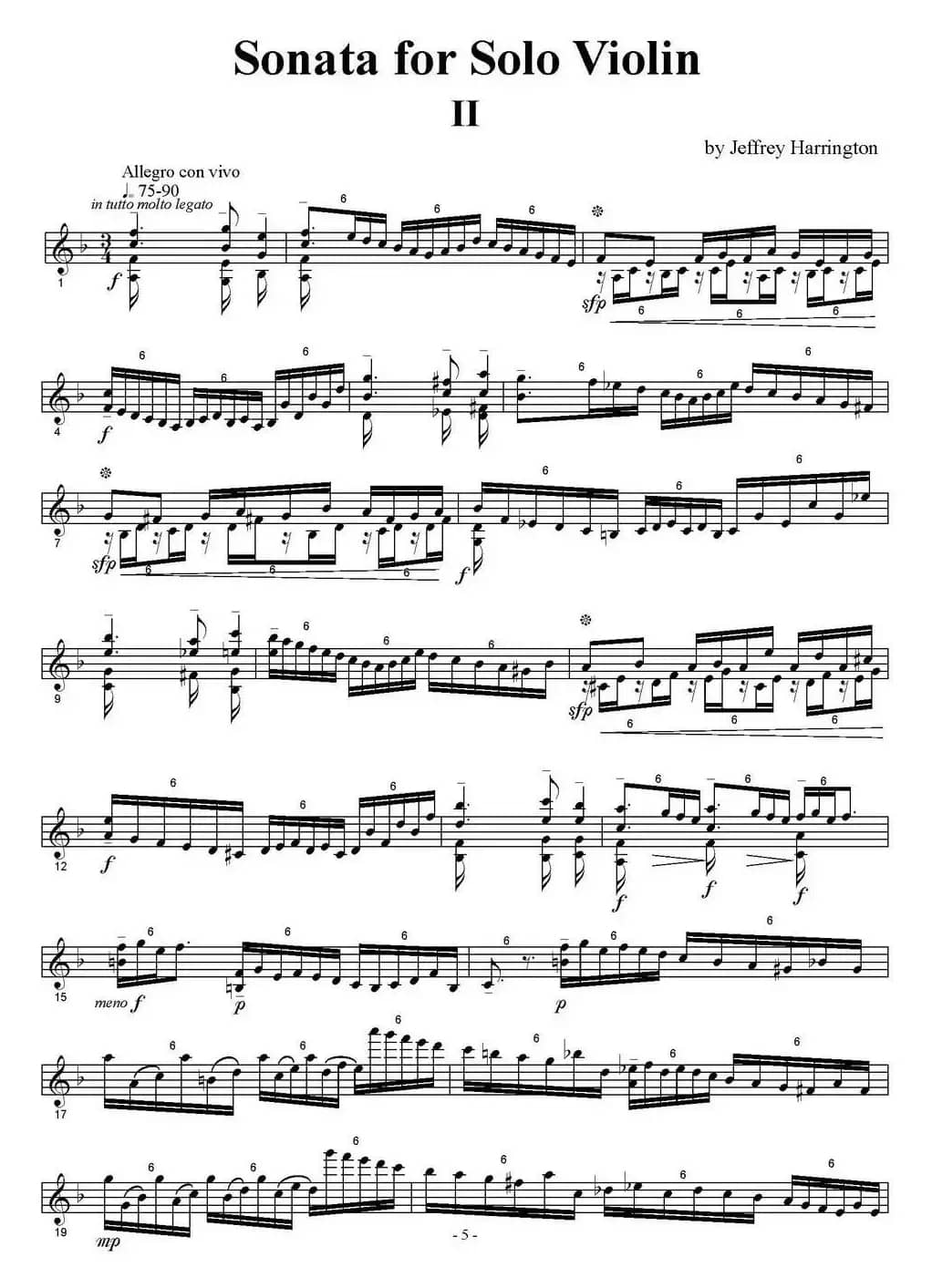 Sonata for Solo violin（小提琴奏鸣曲、II）