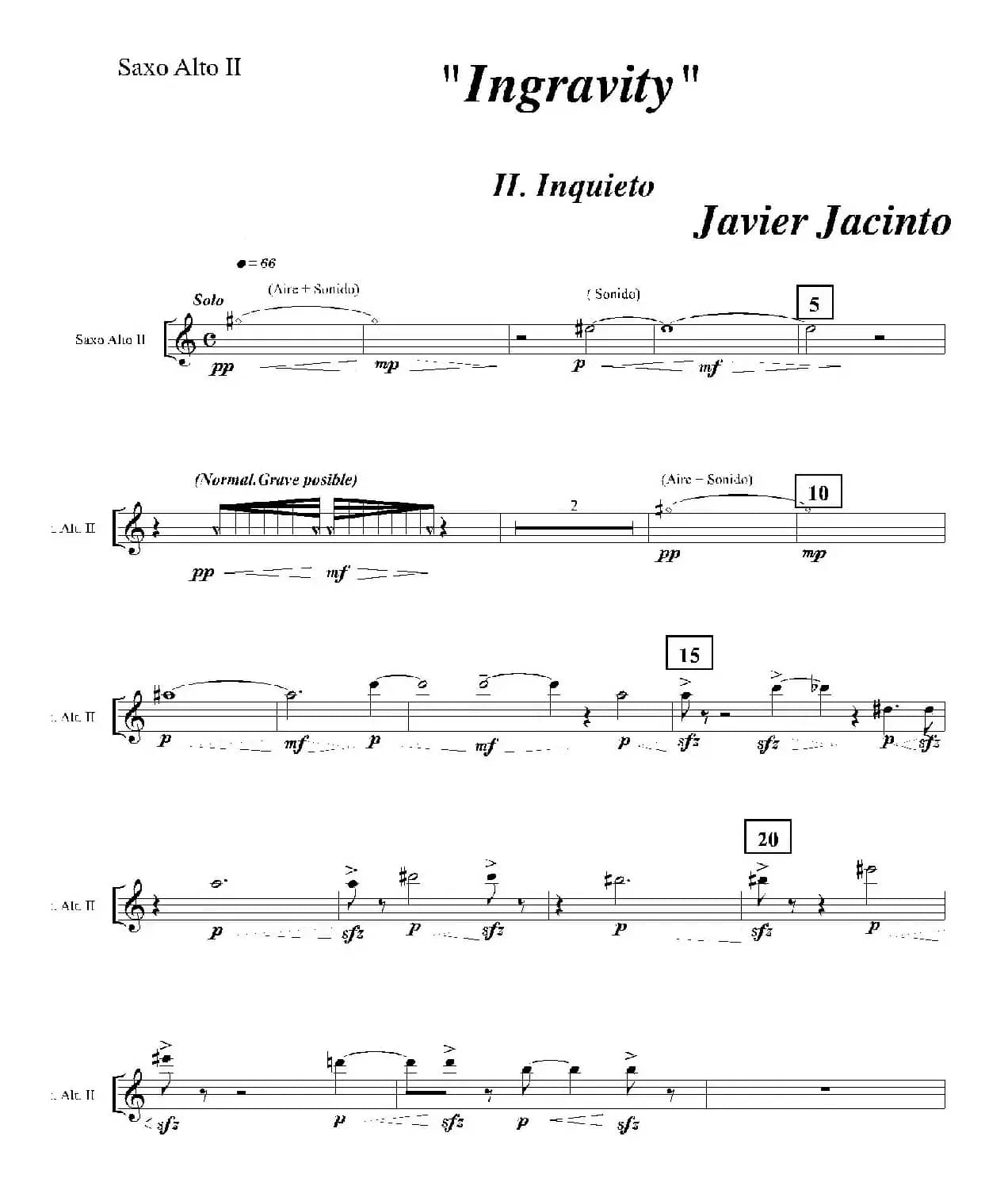 Ingravity（第二乐章）（第二中音萨克斯分谱）