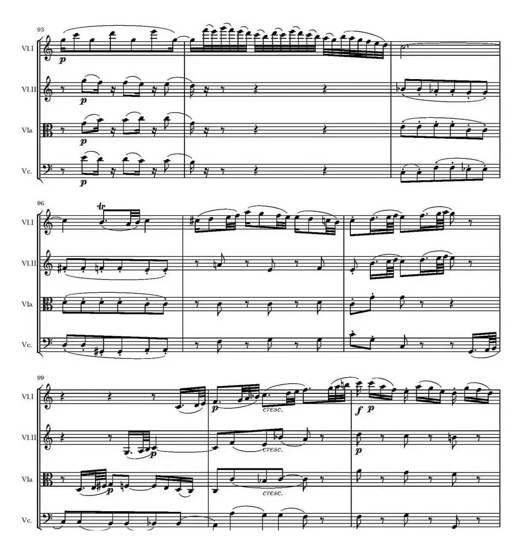 String Quartet KV.387（G大调弦乐四重奏）