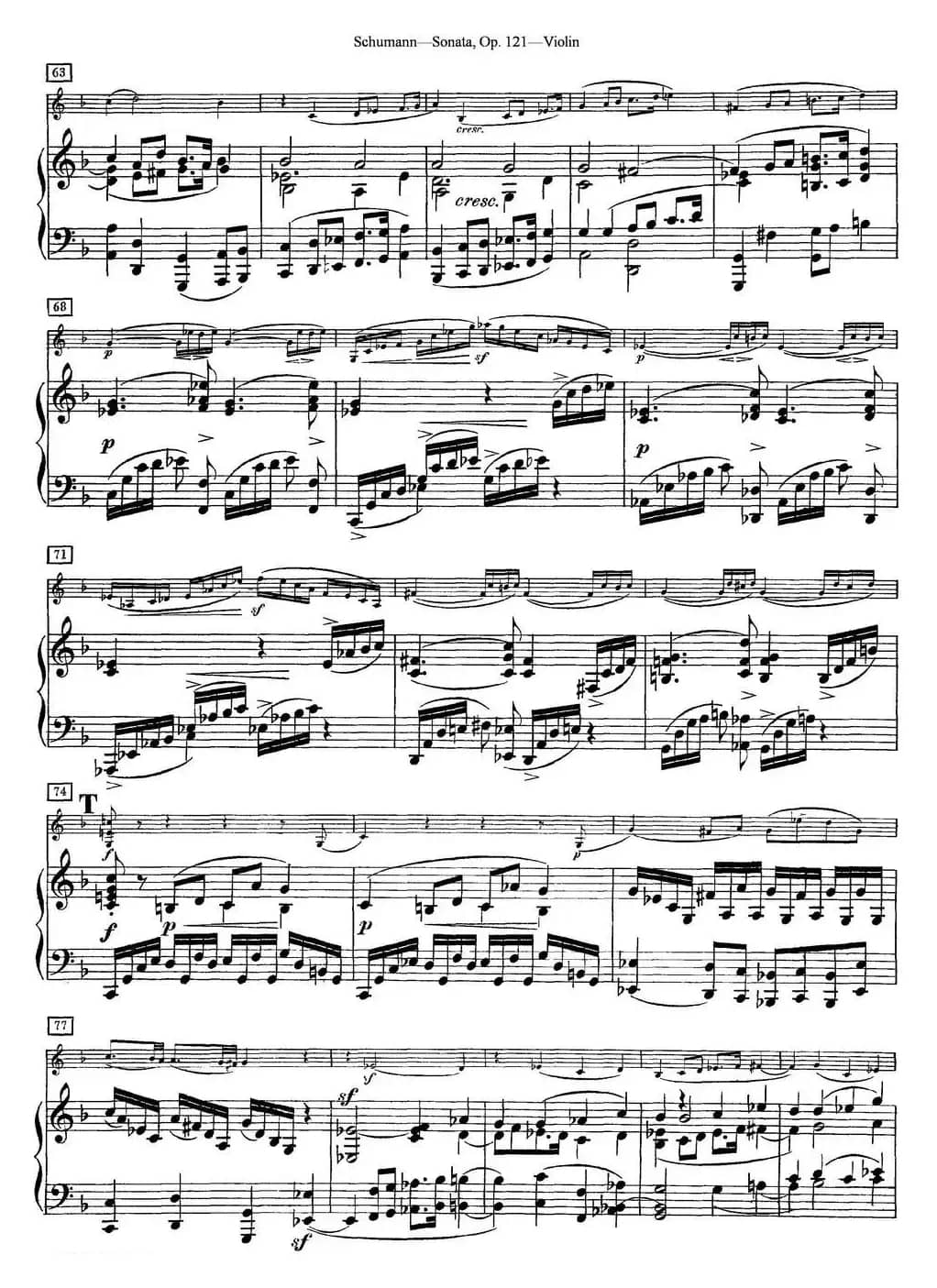 Violin Sonata Op.121（小提琴+钢琴伴奏）