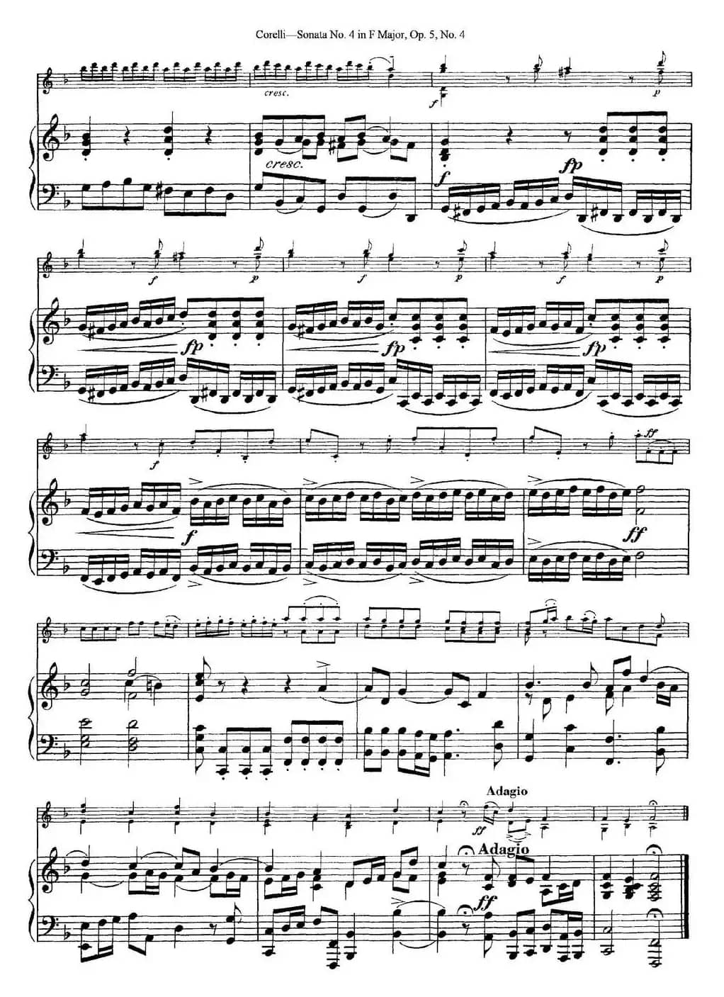 Sonata No.4 in F MajorOp.5 No.4（小提琴+钢琴伴奏）