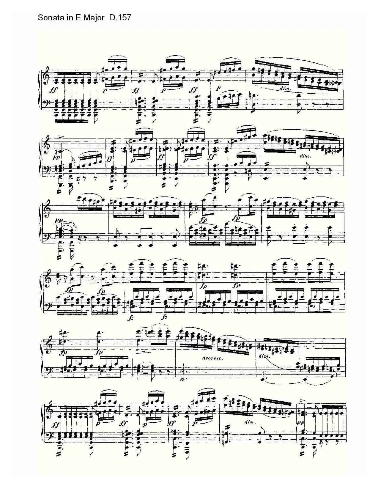 Sonata in E Major D.157（E大调奏鸣曲 D.157）