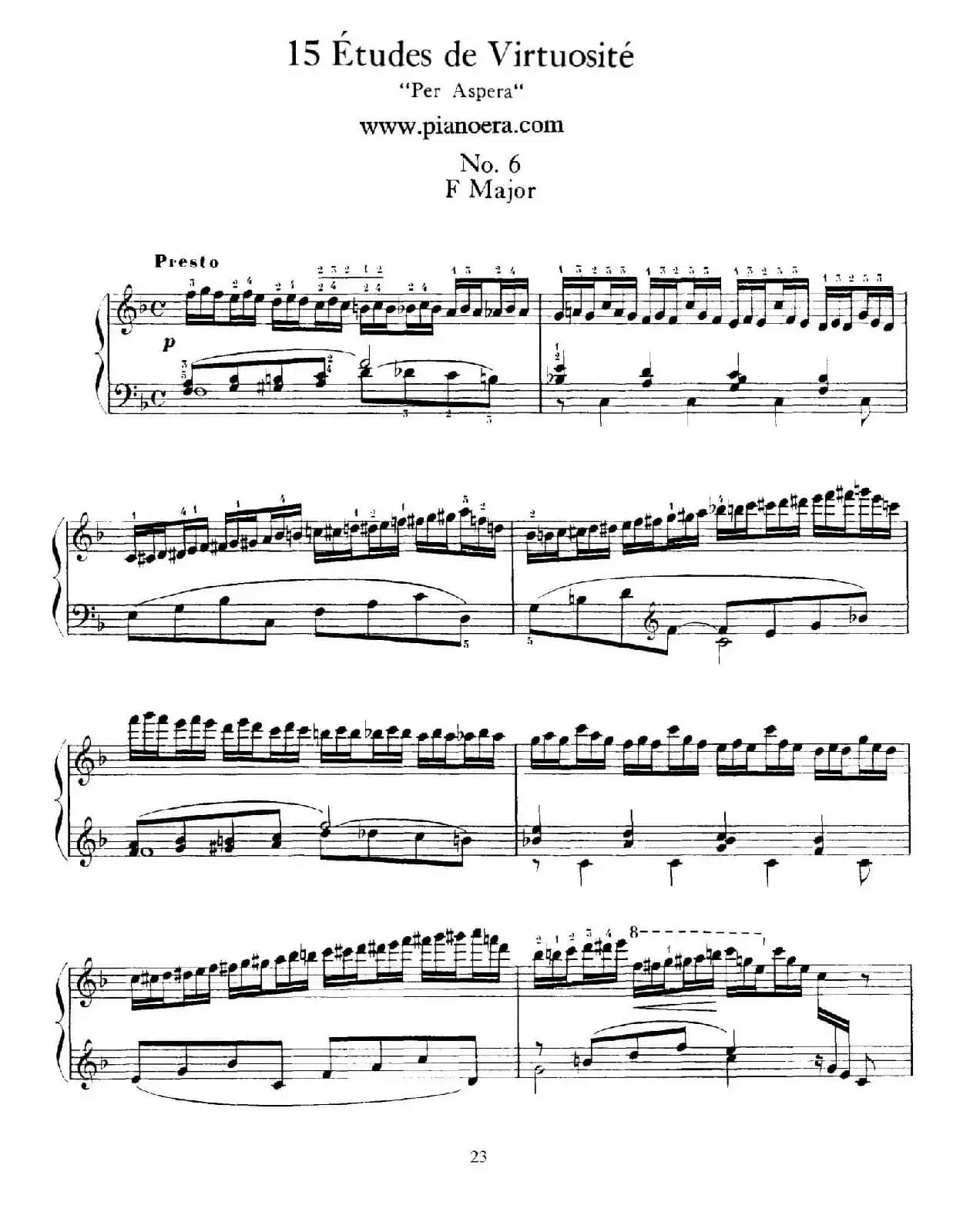 15 Etudes de Vortuosite Op.72(15首辉煌练习曲·6)