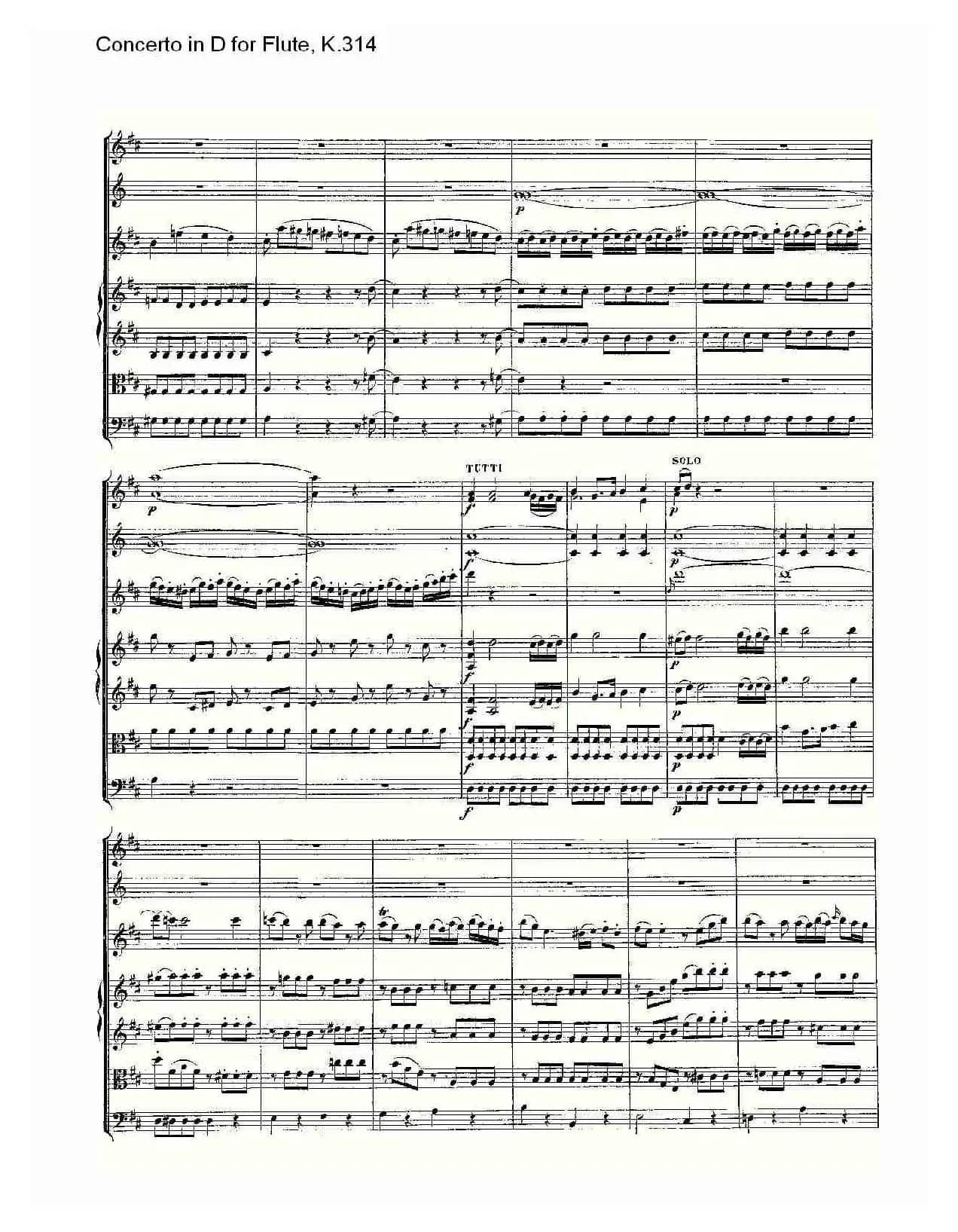 Concerto in D for Flute, K.314（D调长笛协奏曲, K.314）
