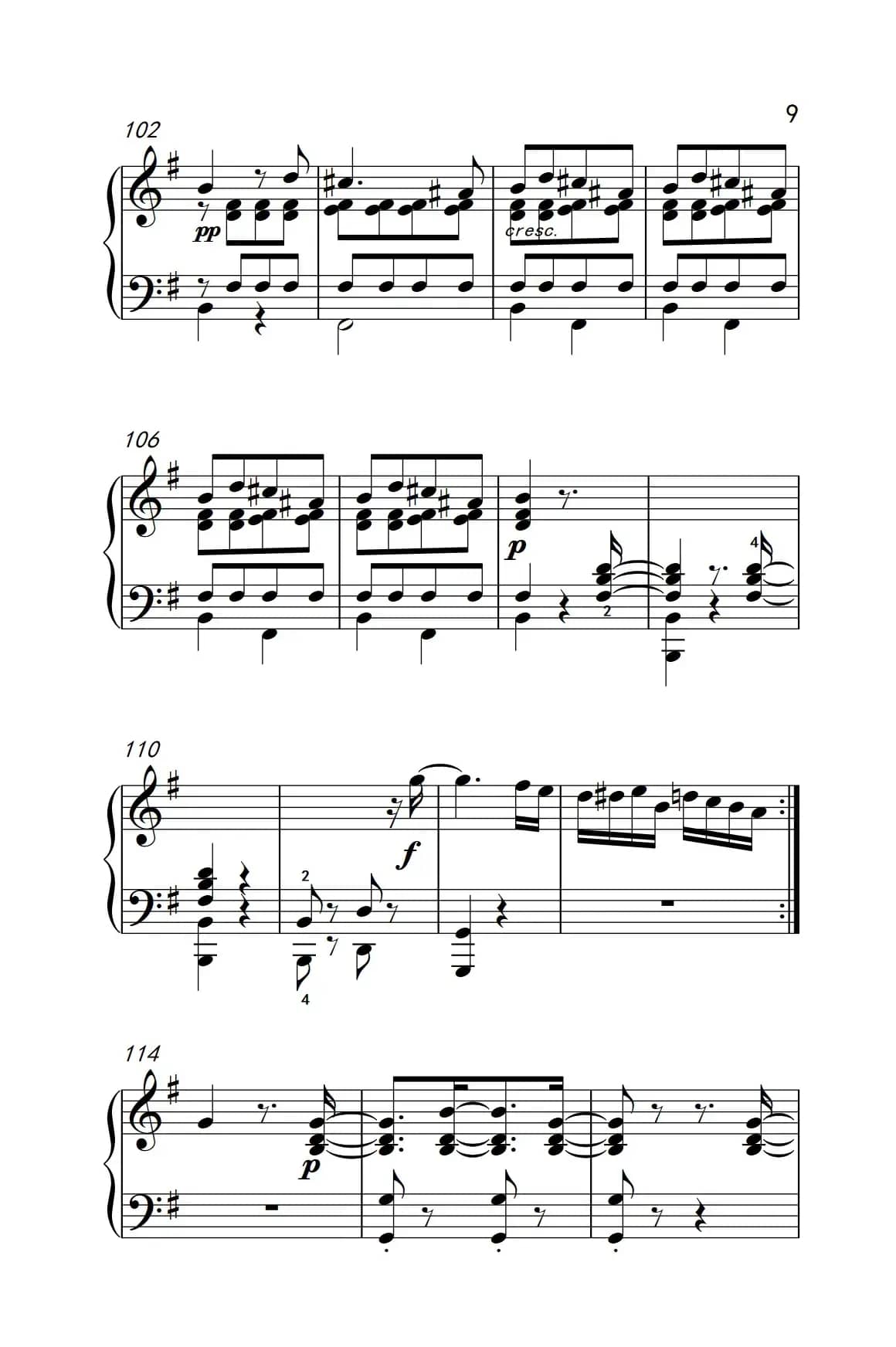 第九级2.G大调奏鸣曲 第一乐章 Op.31 No.1（中央音乐学院 钢琴（业余）考级教程 7-9级）