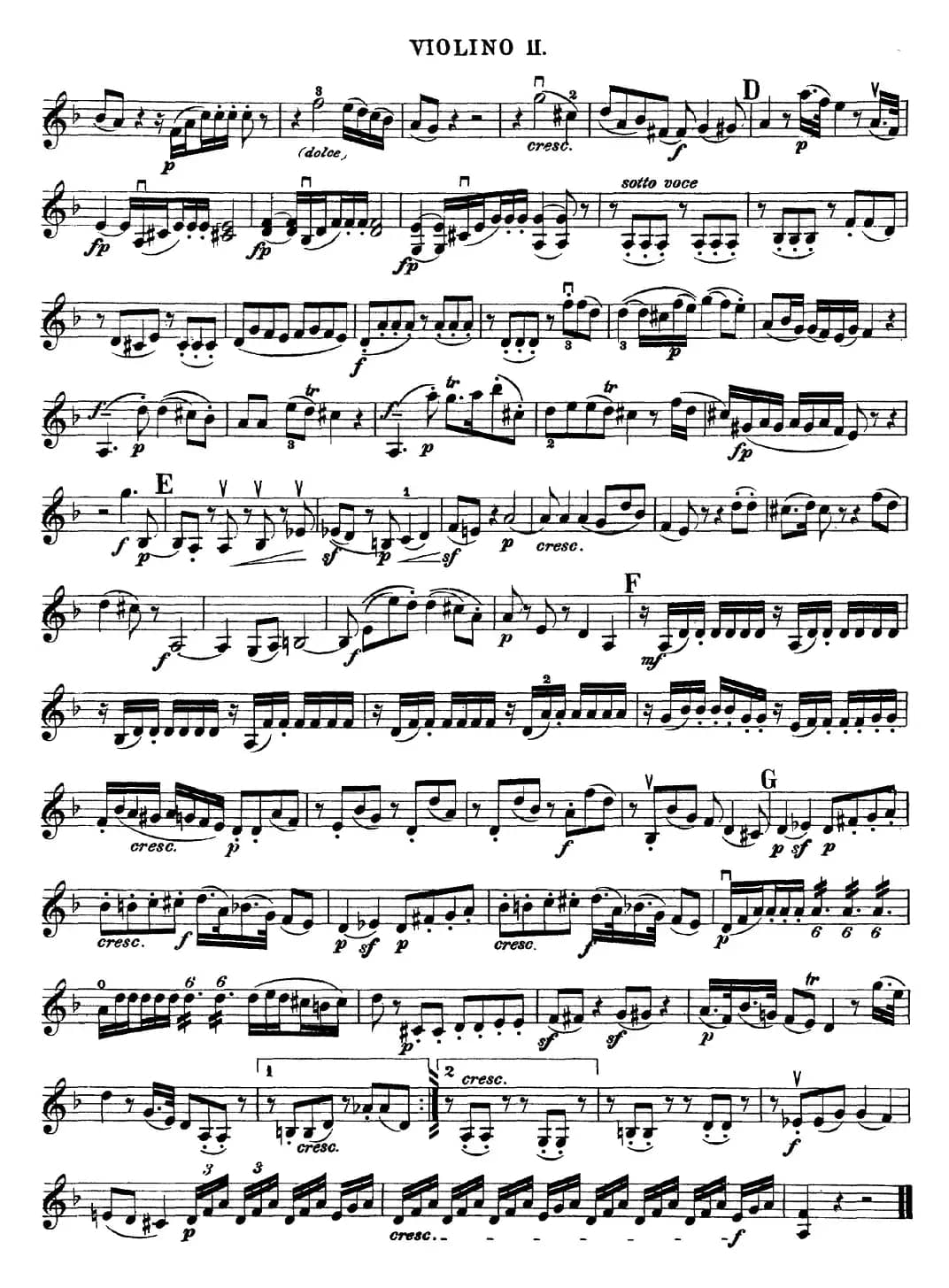 Mozart《Quartet No.15 in D Minor,K.421》（Violin 2分谱）