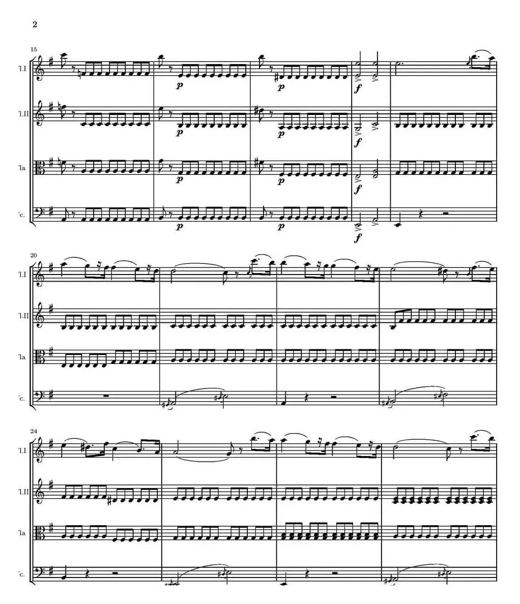 String Quartet nr.18 in E minor（E小调弦乐四重奏、P1-15）