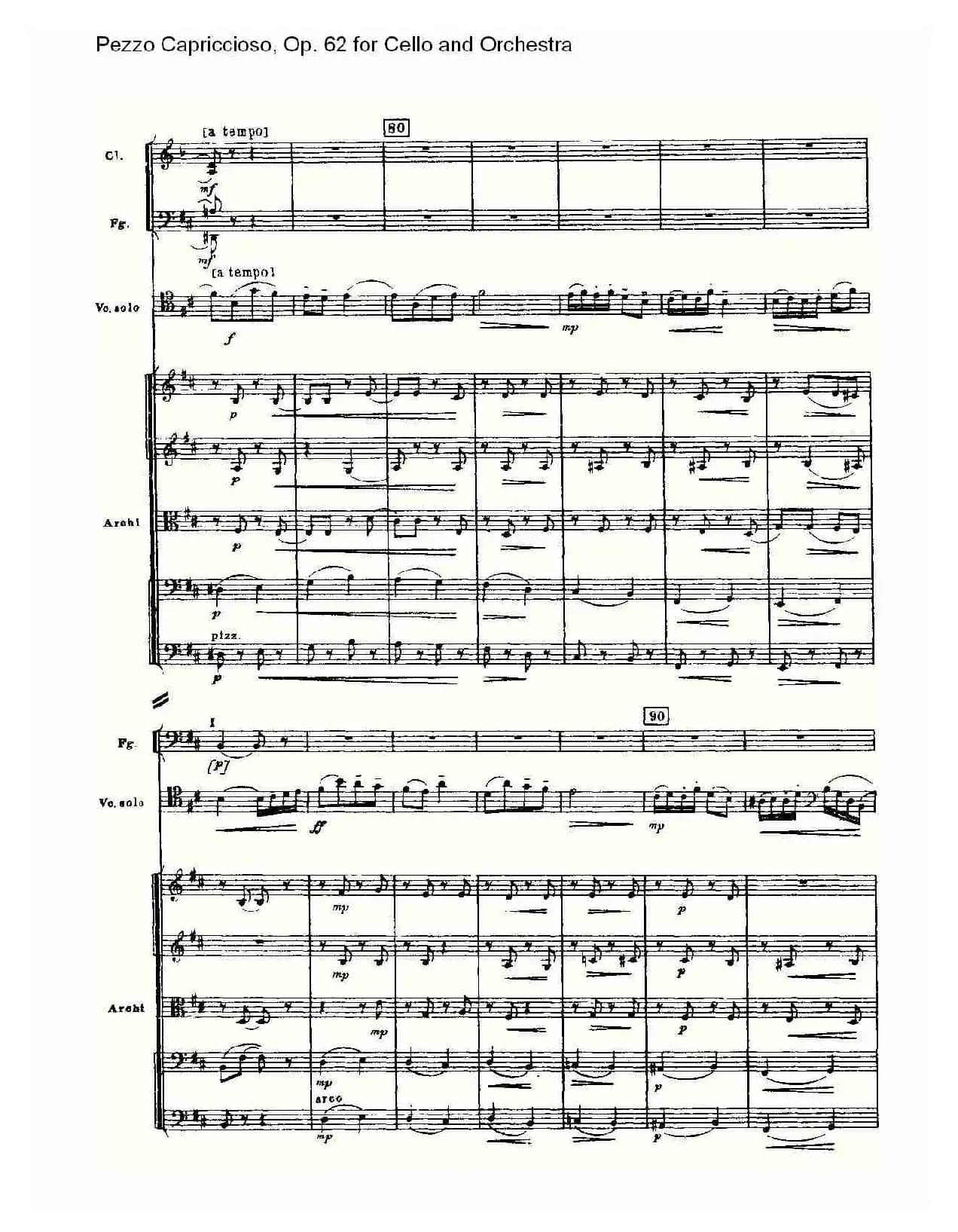 Pezzo Capriccioso, Op.62（大提琴与管弦乐）