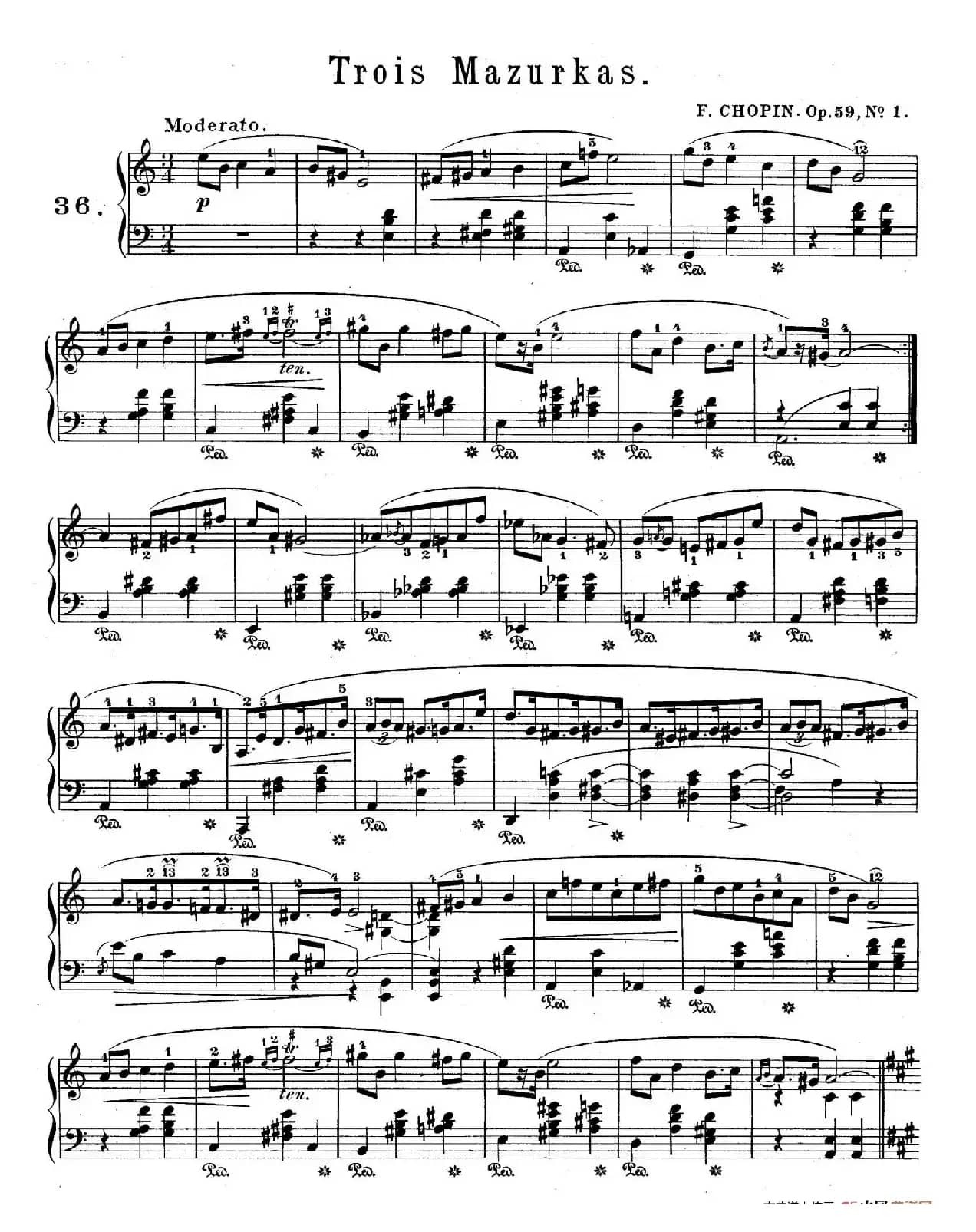 Trois Mazurkas Op.59 (3首玛祖卡舞曲·1)