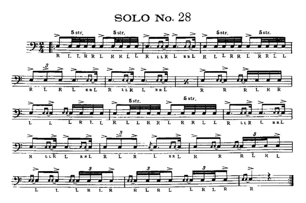 美国军鼓 SOLO No.26-30（爵士鼓谱）