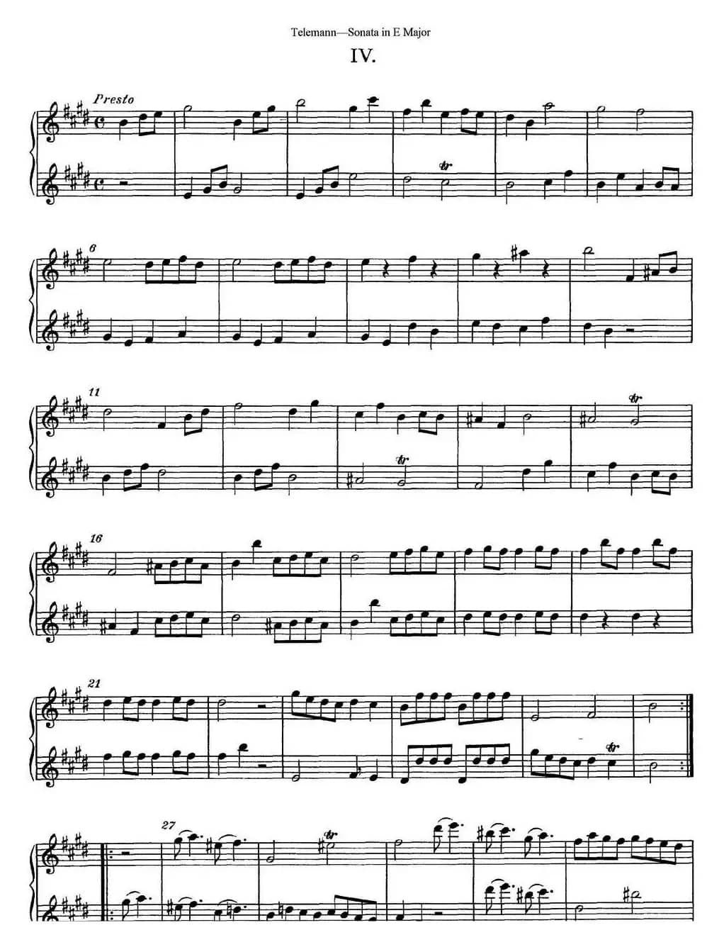 台莱曼E大调双长笛奏鸣曲 （No.4）