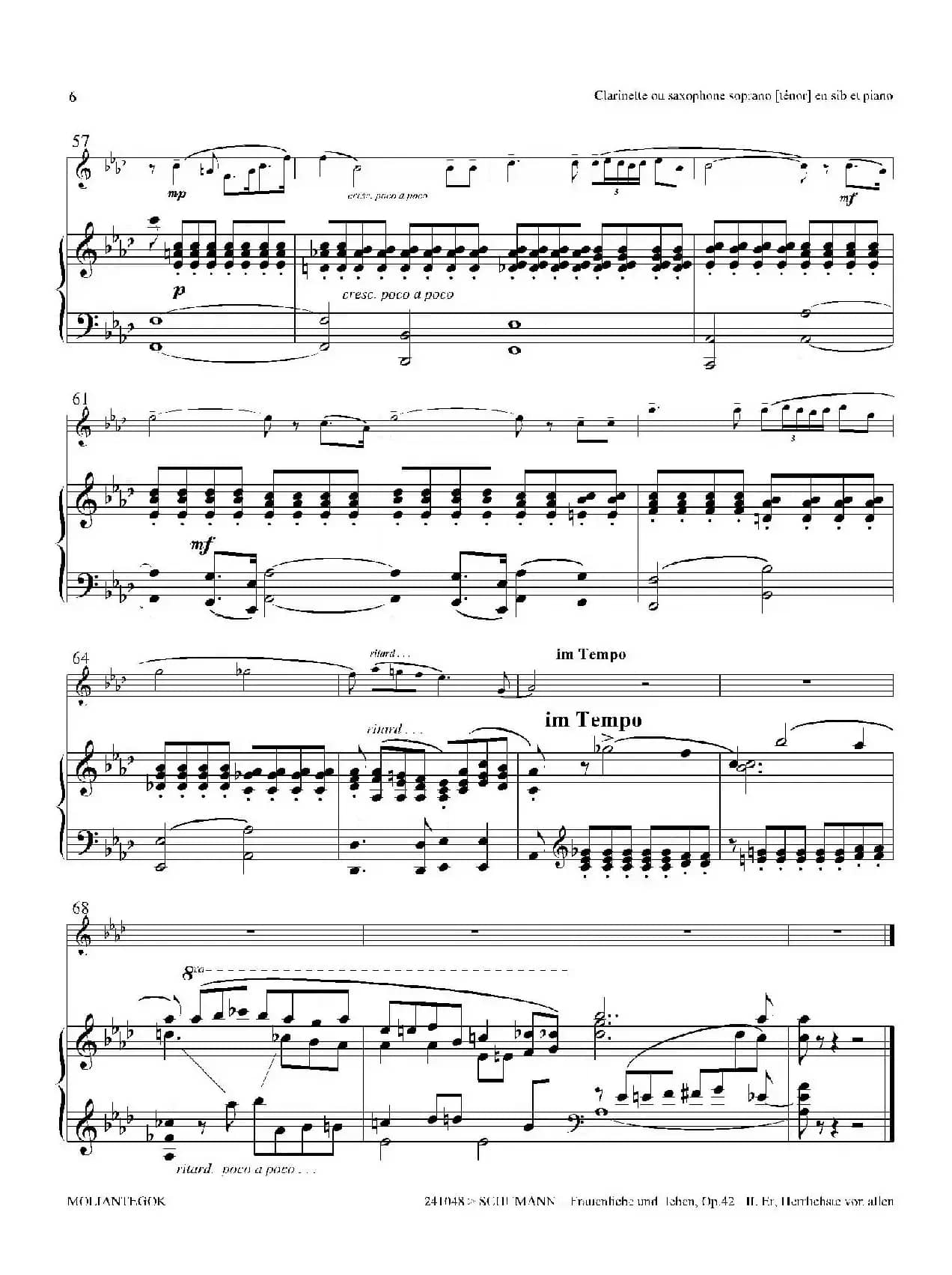 妇女的爱情与生活 Op42·Ⅱ（高音萨克斯+钢琴伴奏）