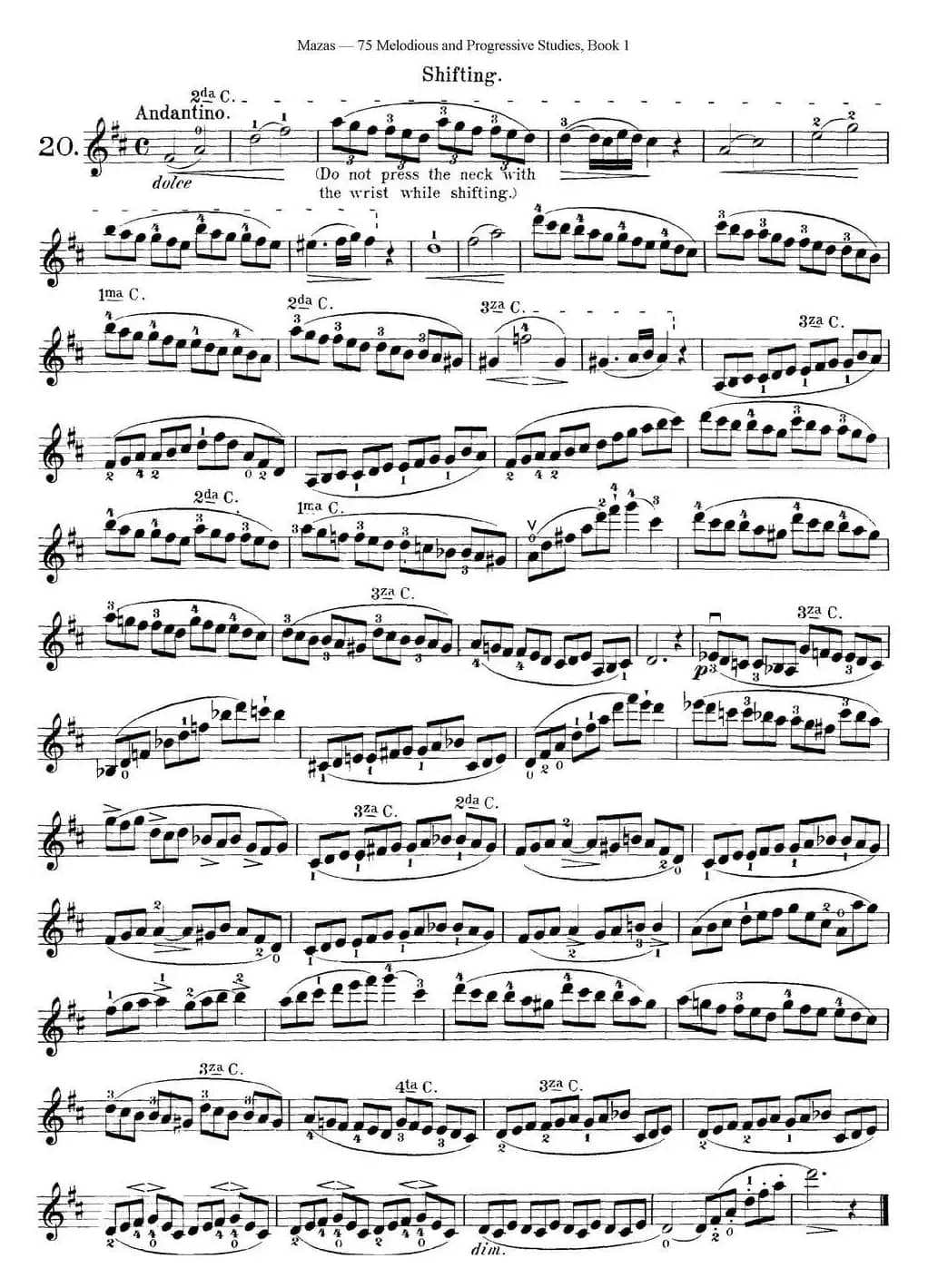 马扎斯小提琴练习曲 Op.36 第一册 特殊练习曲（20）