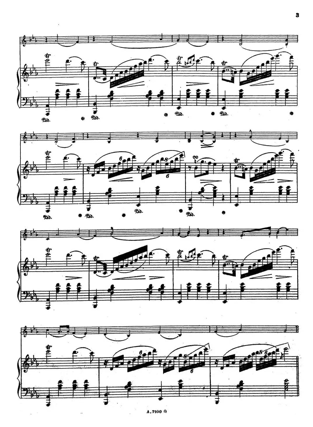 LA PRIERE D'UNE VIERGE（少女的祈祷）（小提琴+钢琴伴奏）