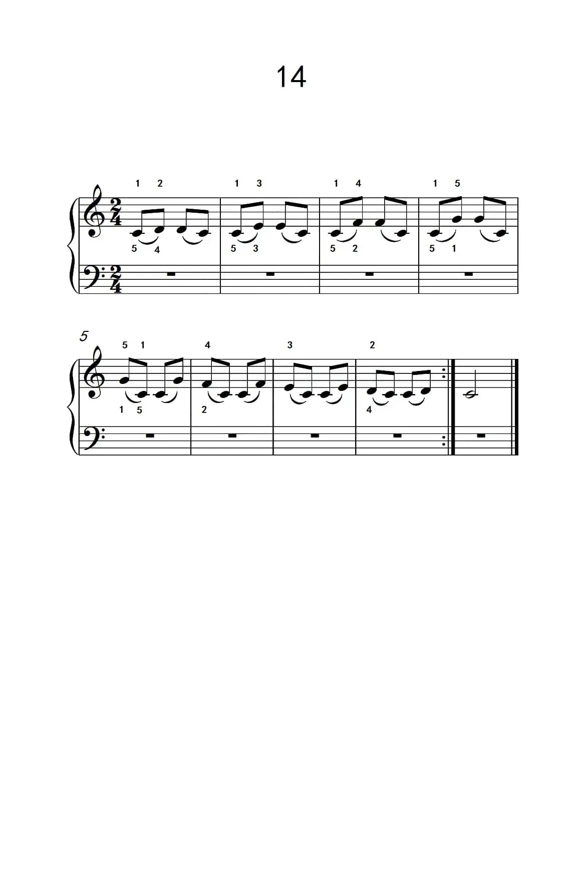 连音练习 14（儿童钢琴手指练习 2）