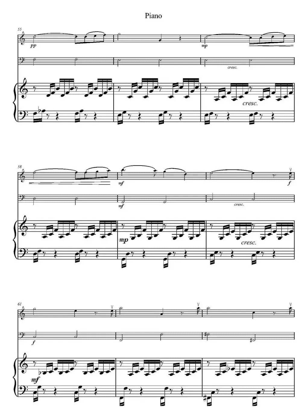 Ave Maria（小提琴+大提琴+钢琴伴奏）