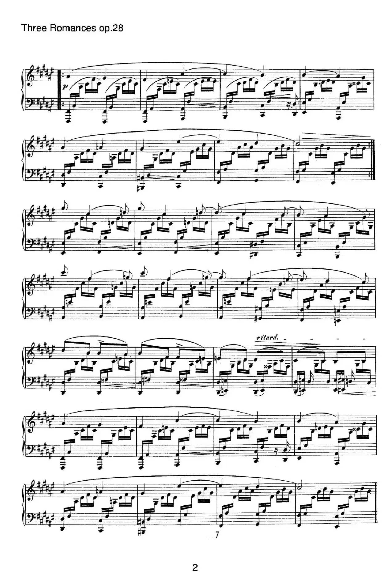 3 Romances Op.28（3首浪漫曲·Ⅰ）