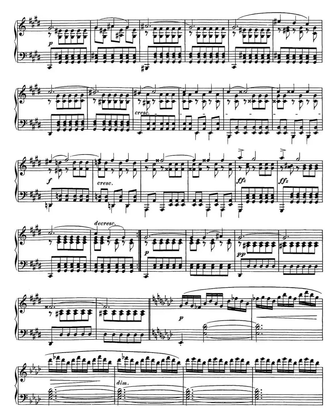 舒伯特降E大调即兴曲D.899，Op.90（NO.4）