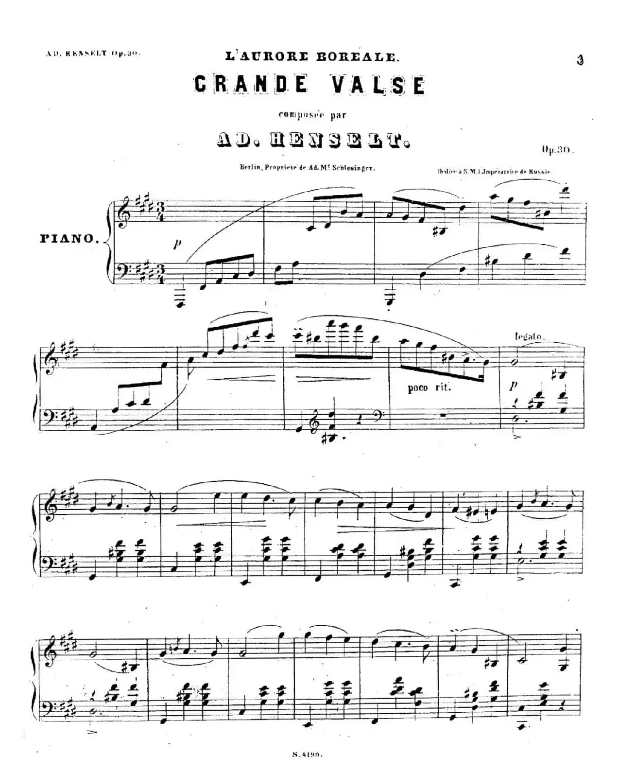 L'aurore Boréale Op.30（华丽的圆舞曲“北极光”）