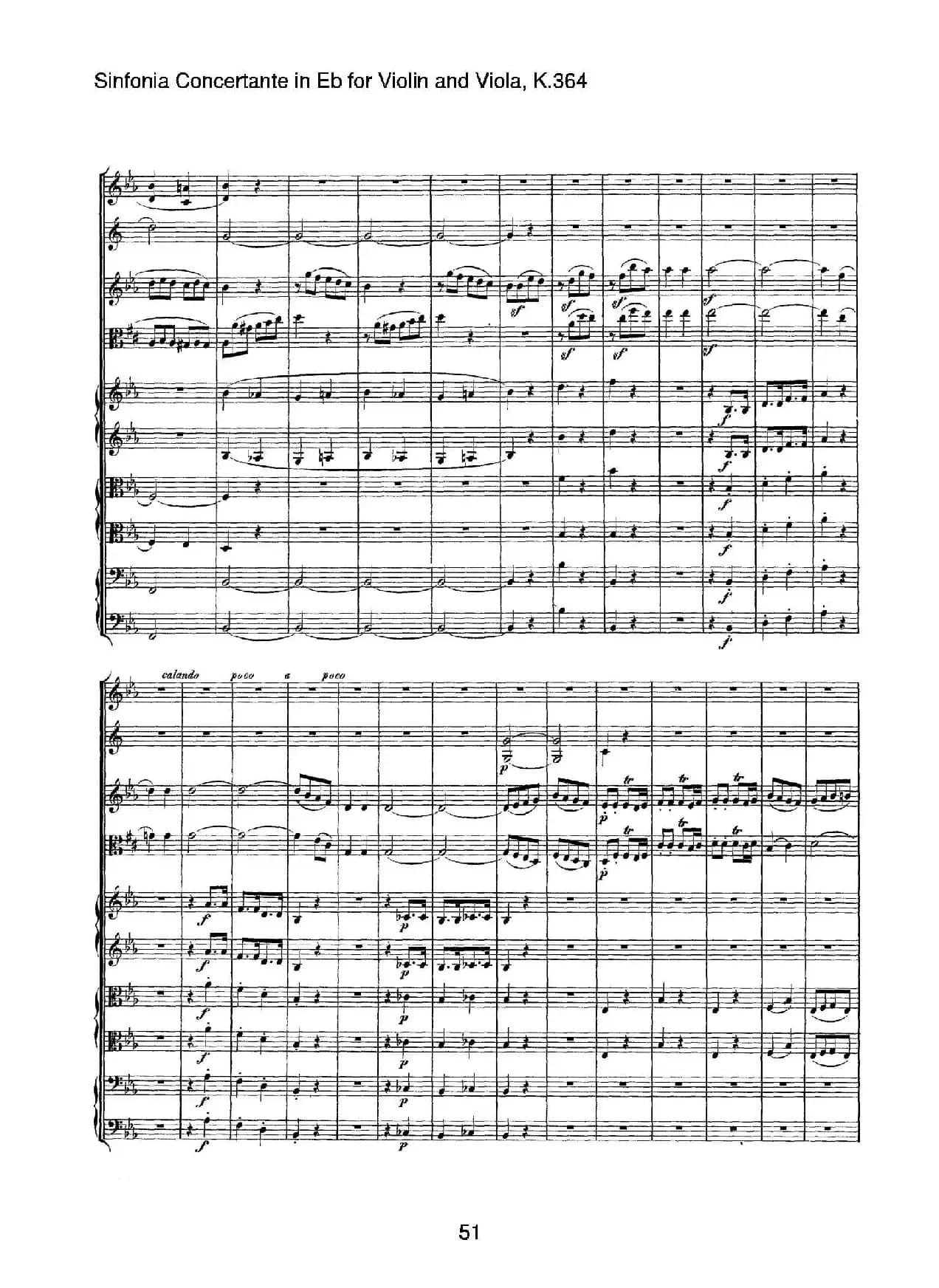 降E大调交响协奏曲（《Sinfonia Concertante in Eb》for Violin and Viola K.364）