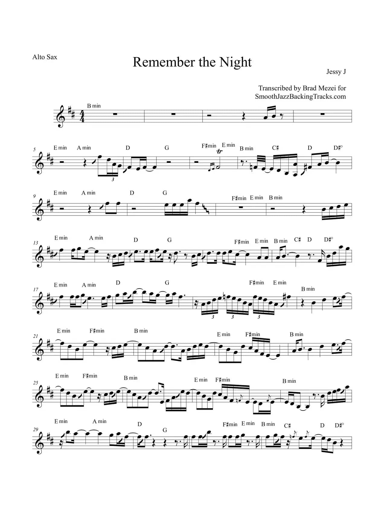 Remember The Nigh（中音萨克斯）