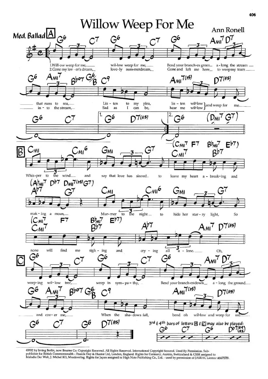 Willow Weep For Me（爵士钢琴曲）