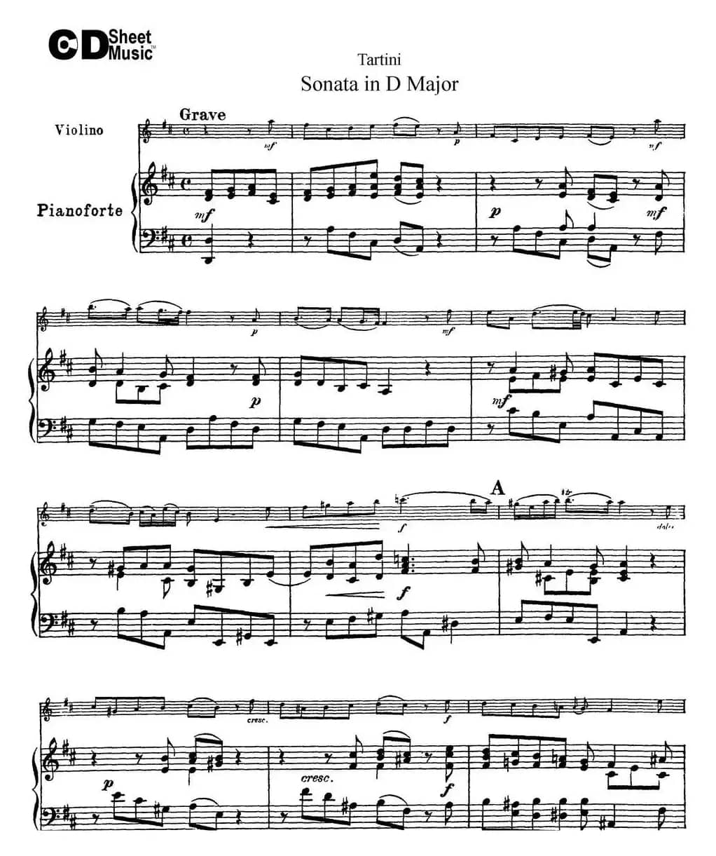 Violin Sonata in D Major（小提琴+钢琴伴奏）