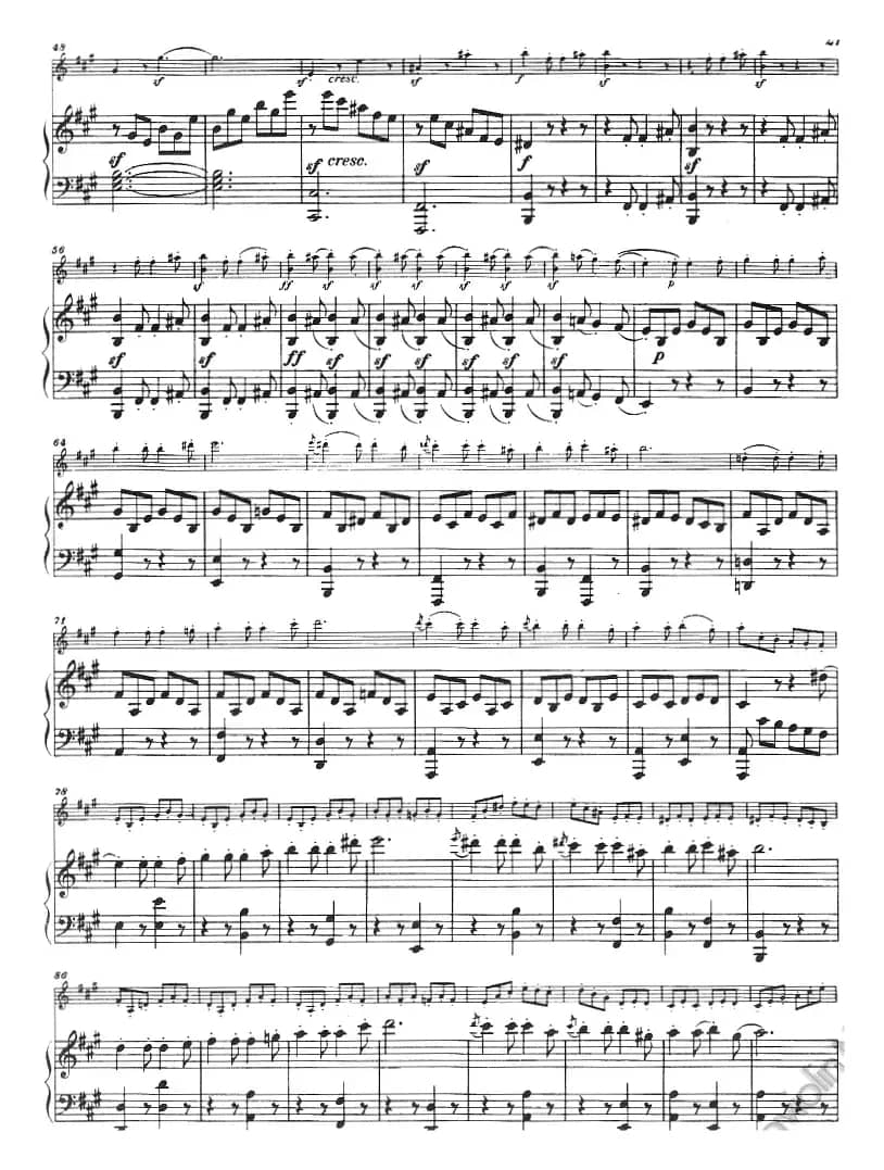 献给好友鲁道尔夫·克鲁采：奏鸣曲（A大调、小提琴+钢琴伴奏）