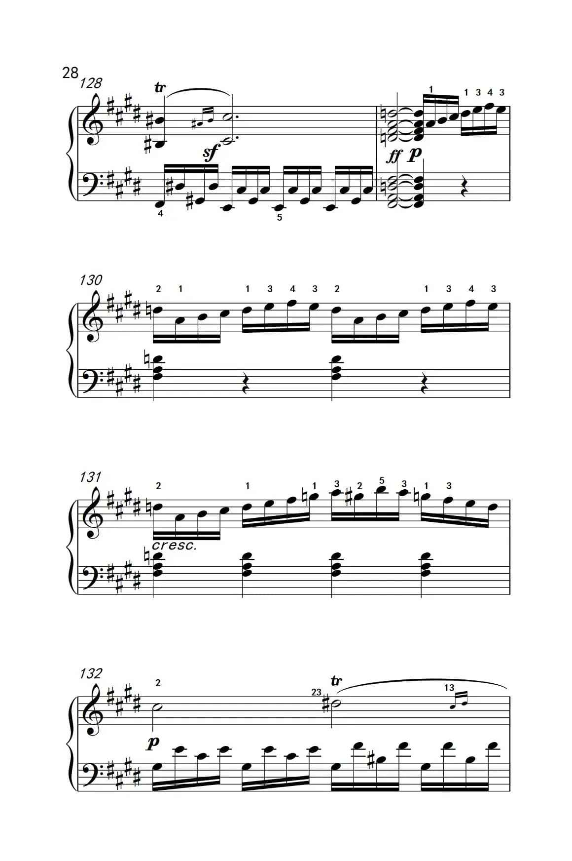 第十四号钢琴奏鸣曲（月光） 激动的急板