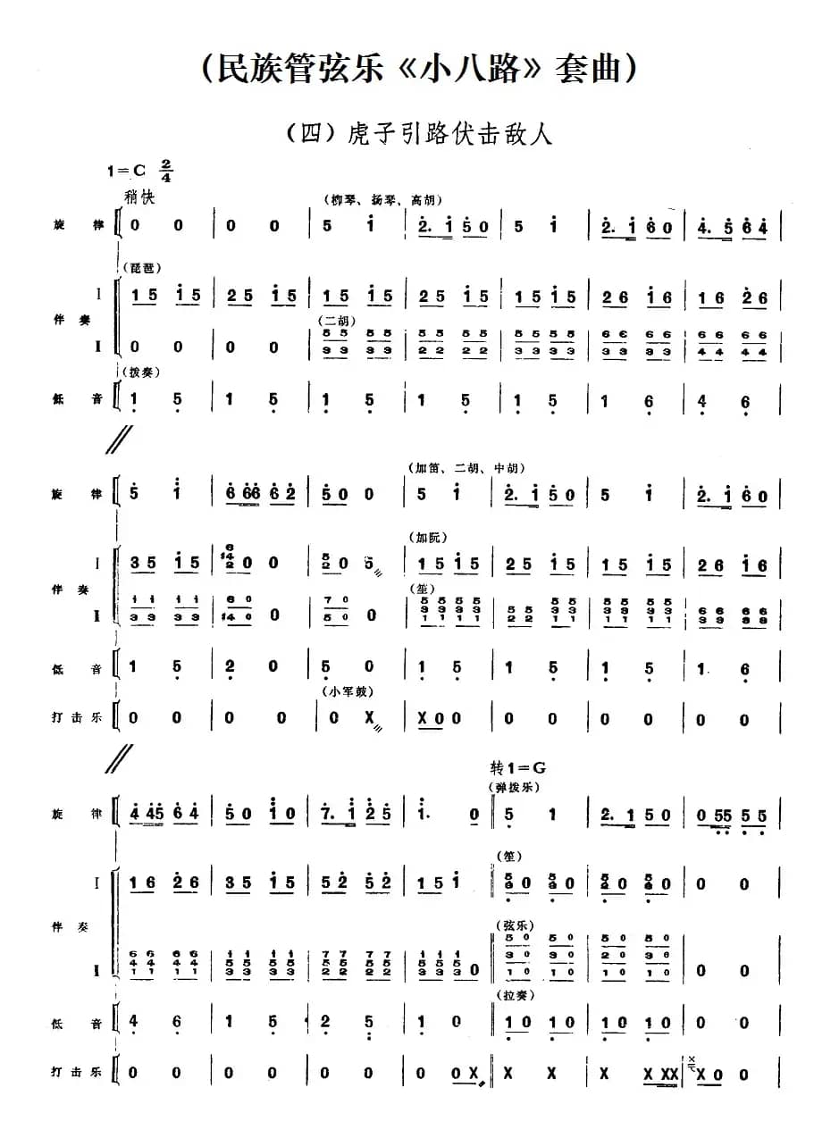 四、虎子引路伏击敌人（民族管弦乐《小八路》套曲）