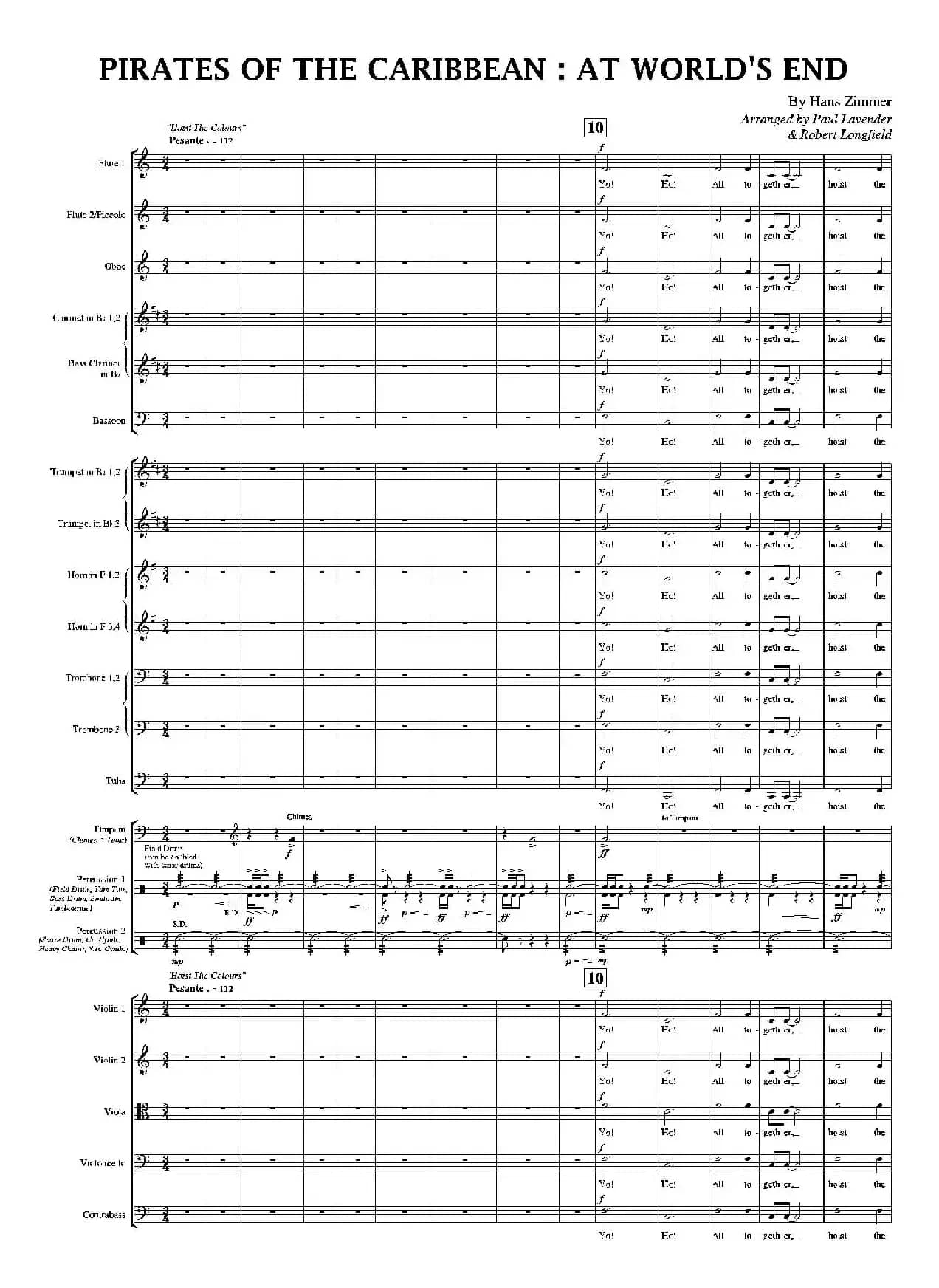 PIRATES OF THE CARIBBEAN: AT WORLD'S END（交响总谱）