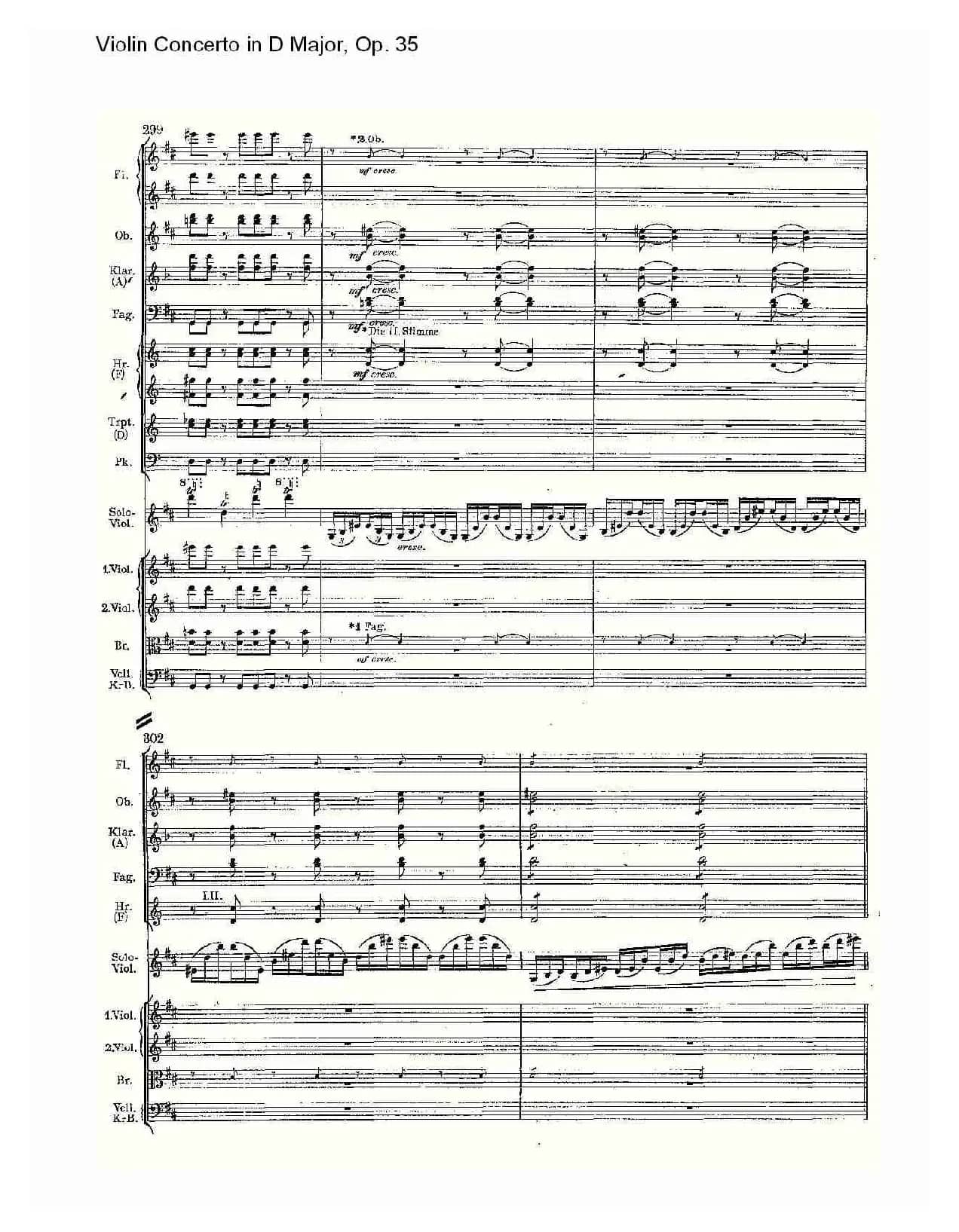 D大调小提琴协奏曲, Op.35第一乐章（二）
