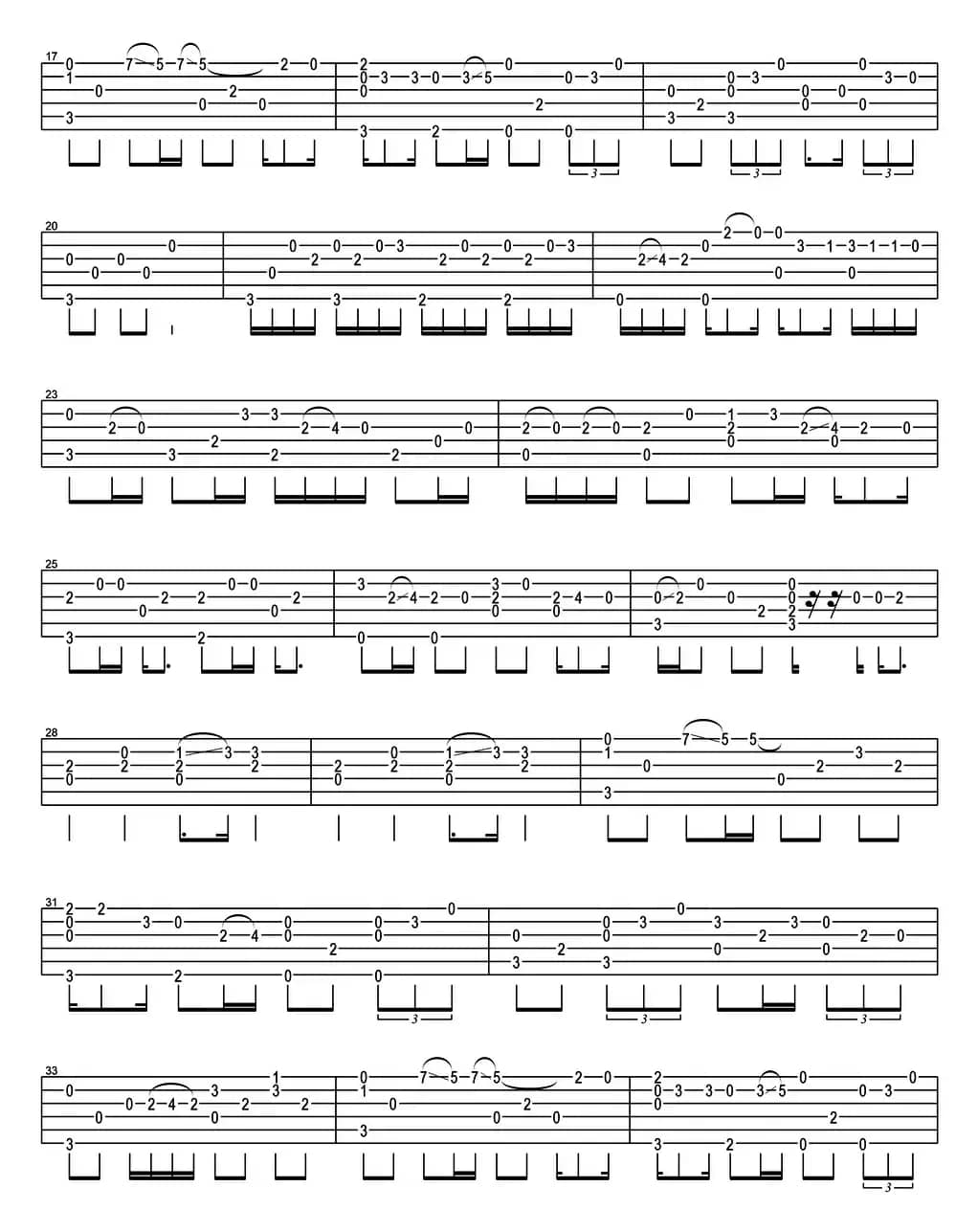 我的歌声里（指弹谱）