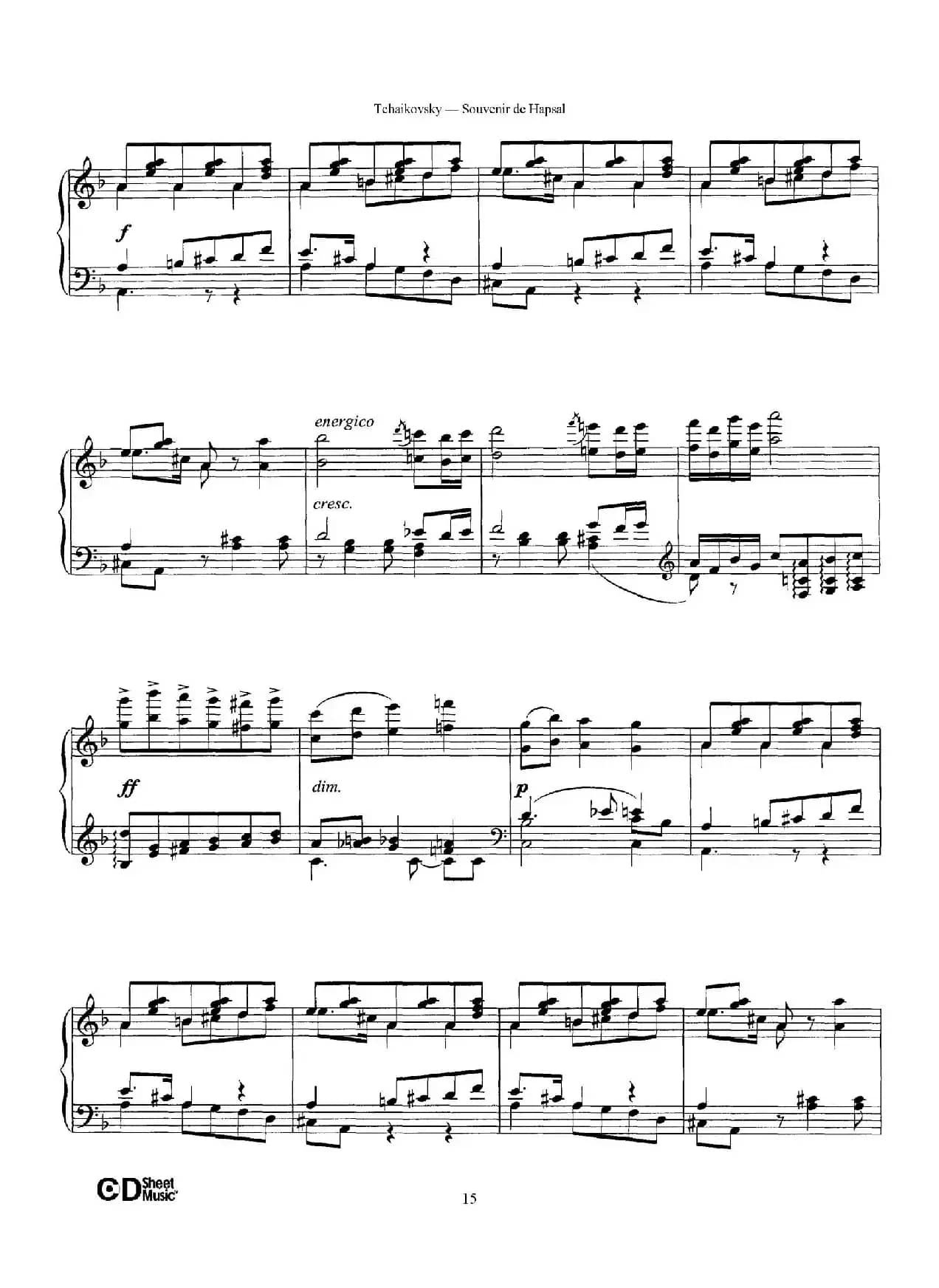 Souvenir de Hapsal Op.2（哈普萨的回忆·3）