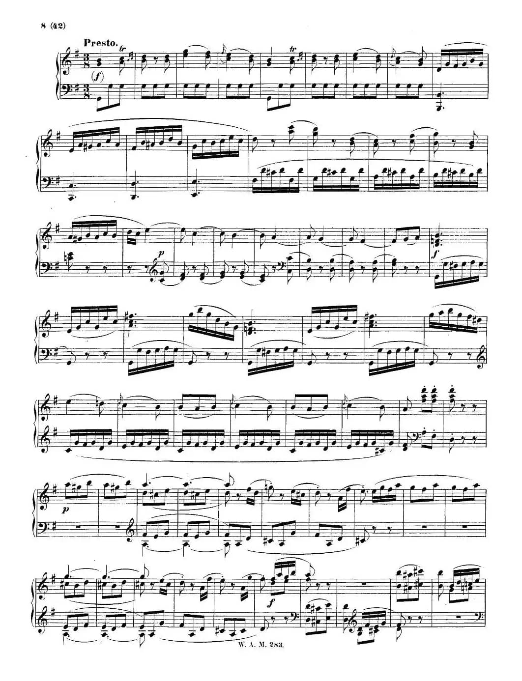 G大调第五钢琴奏鸣曲 KV.283 